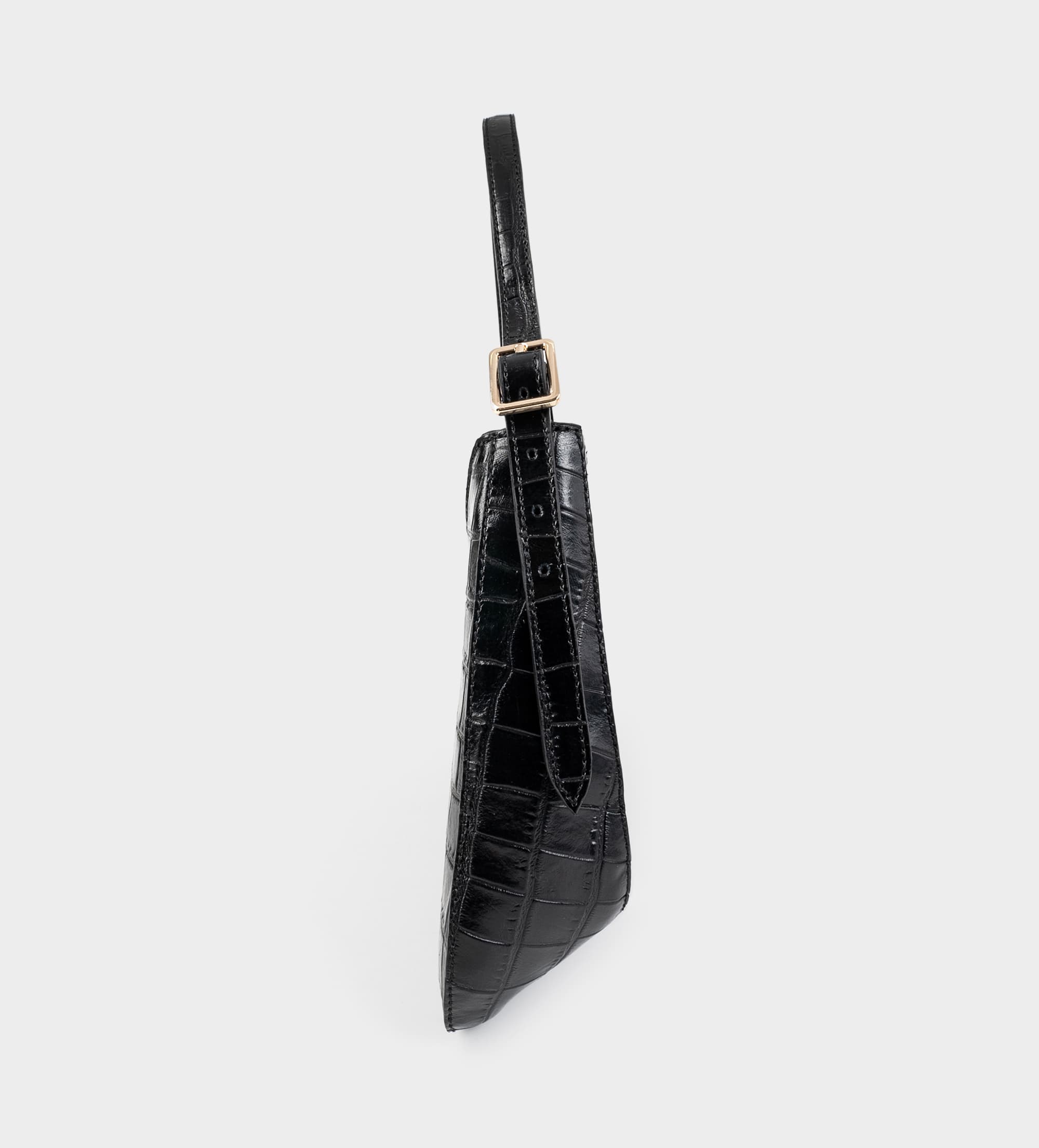 BOLSO HOBO PIEL TEXTURA NEGRO