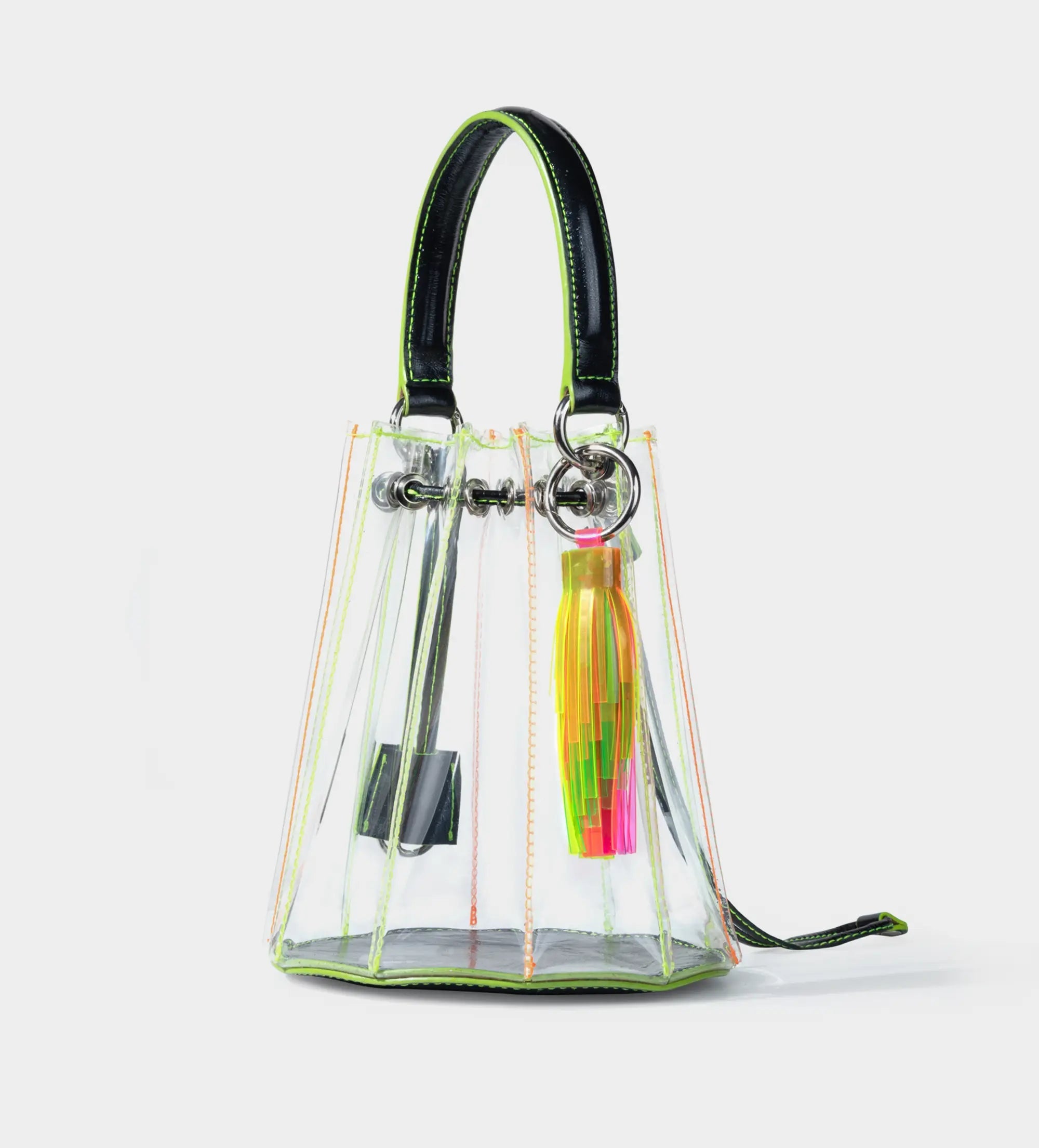 BOLSO CLEAR BUCKET MICA NEGRO