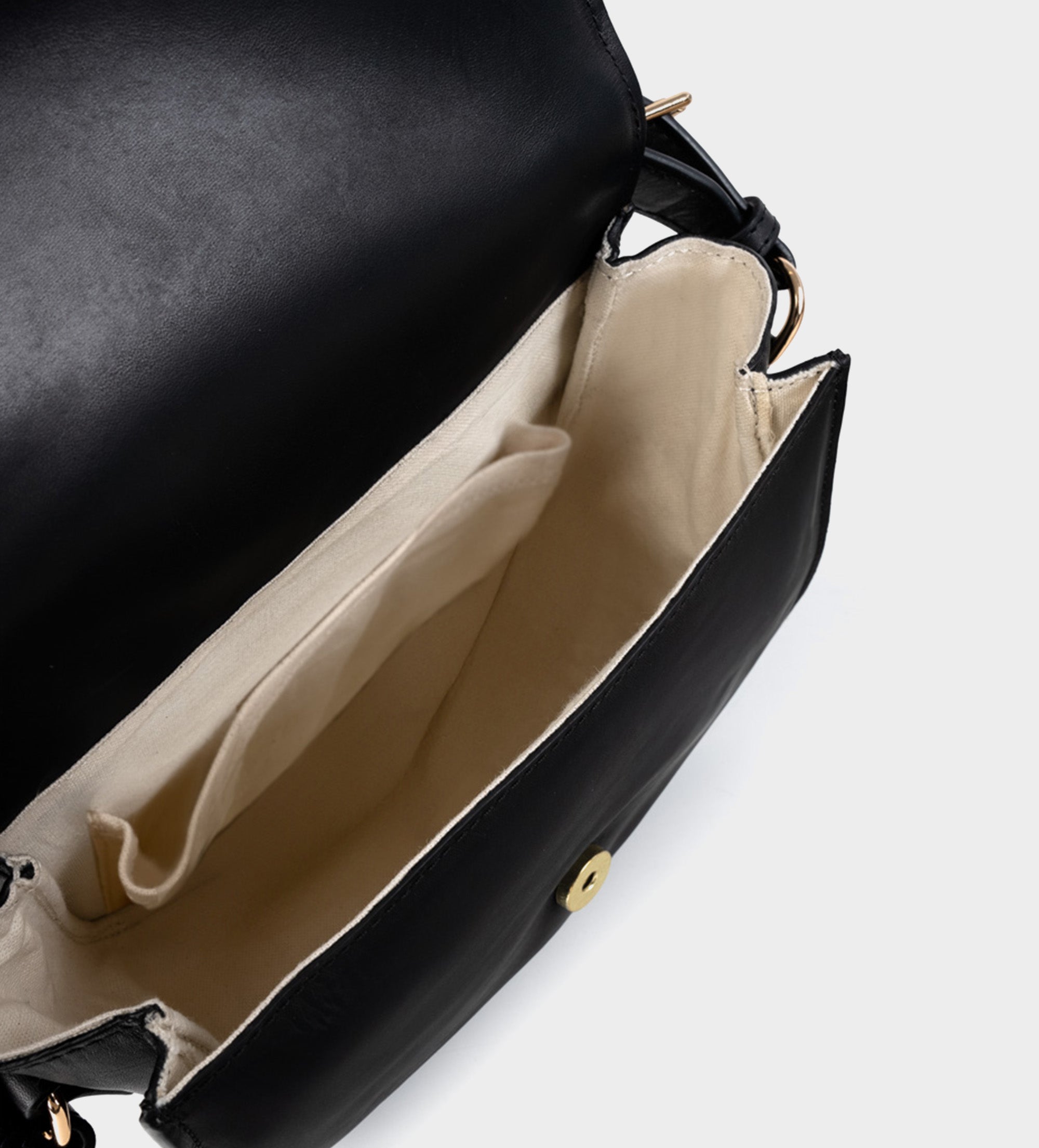 BOLSA CROSSBODY CORREA AJUSTABLE BICOLOR PIEL NEGRO