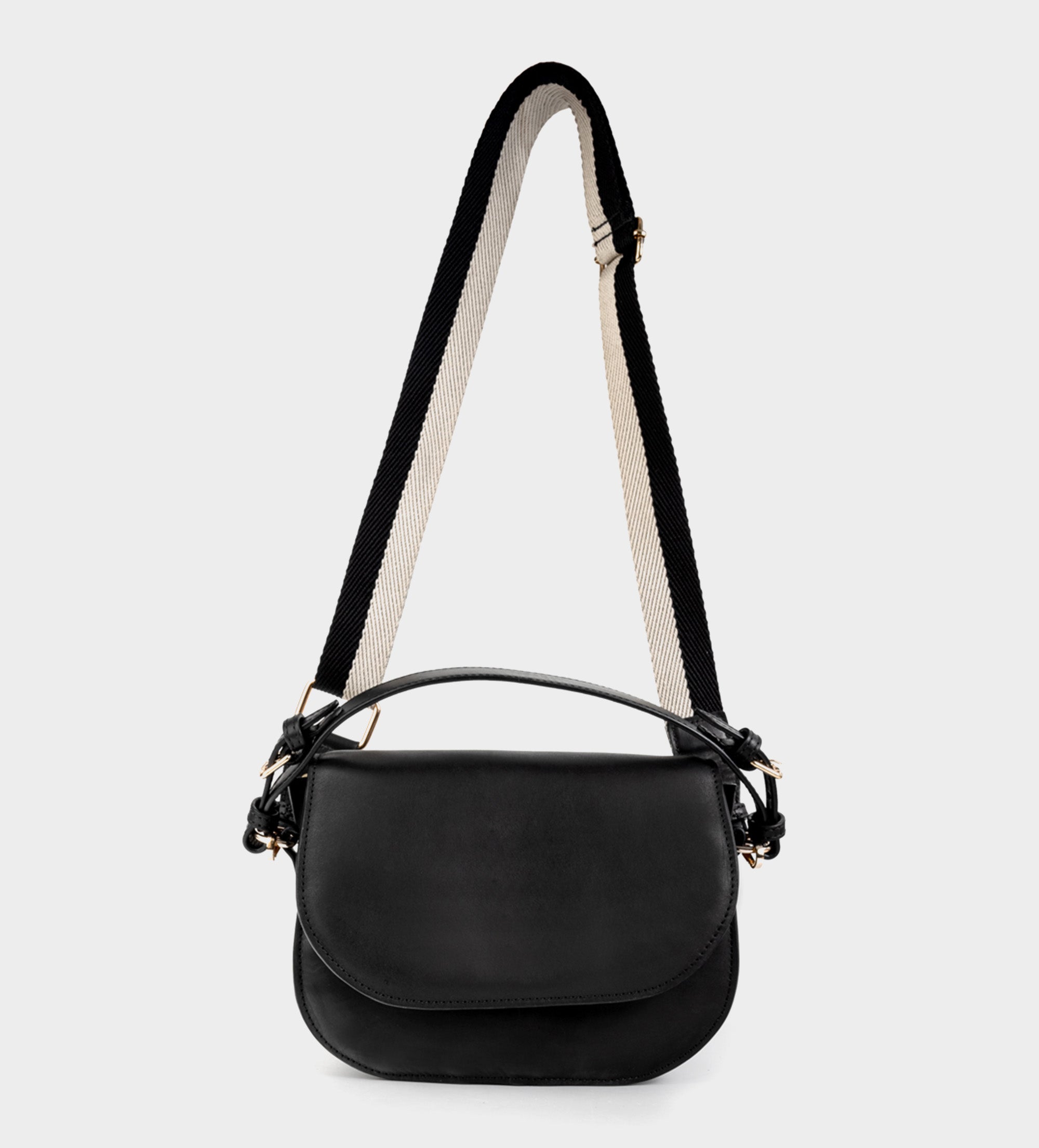 BOLSA CROSSBODY CORREA AJUSTABLE BICOLOR PIEL NEGRO