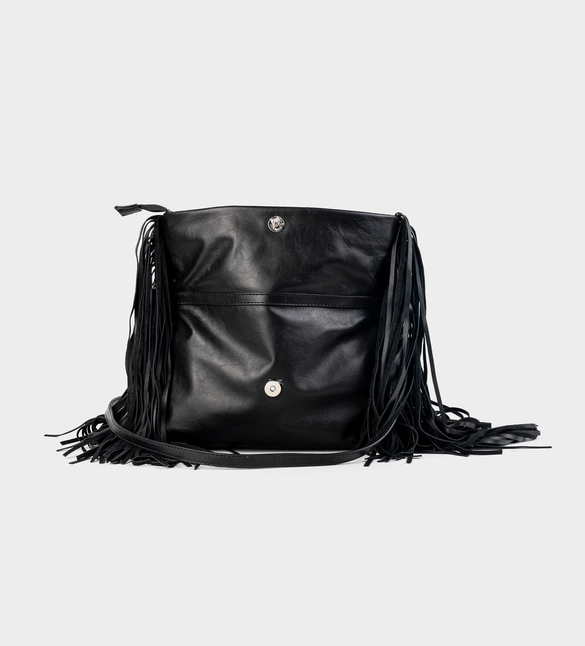 BOLSO CROSSBODY FLECOS PIEL NEGRO