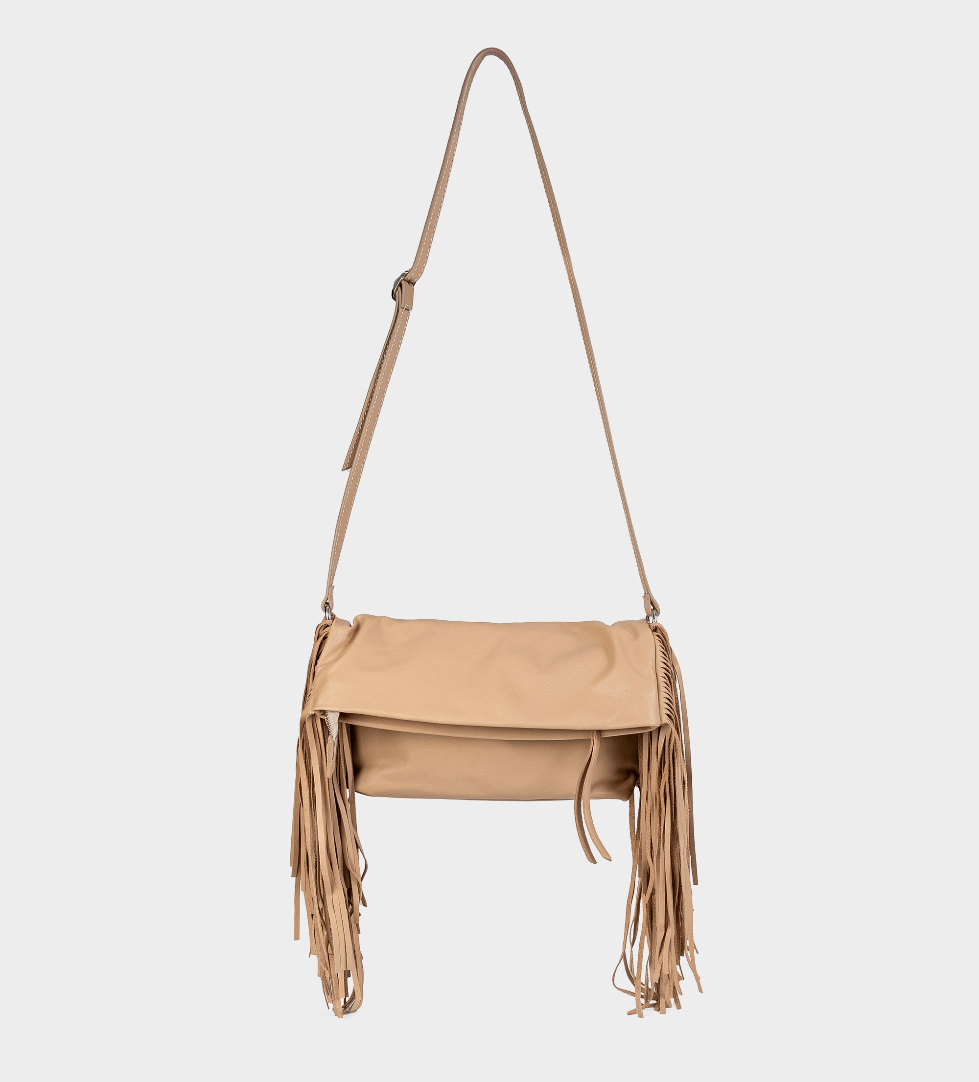 BOLSO CROSSBODY FLECOS PIEL NUDE