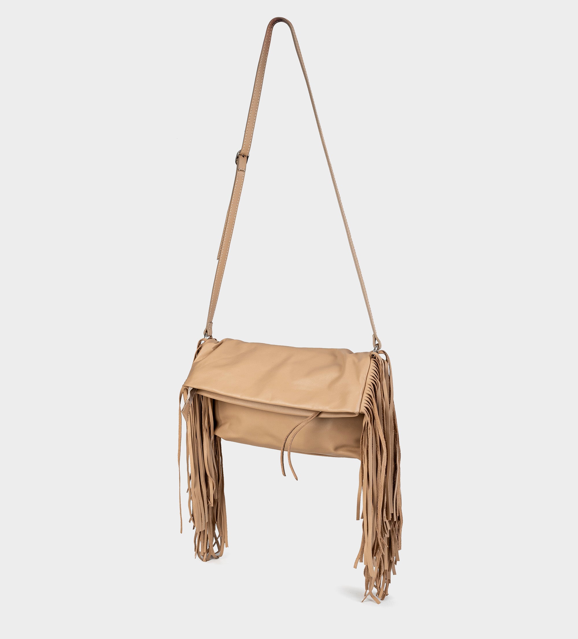 BOLSO CROSSBODY FLECOS PIEL NUDE
