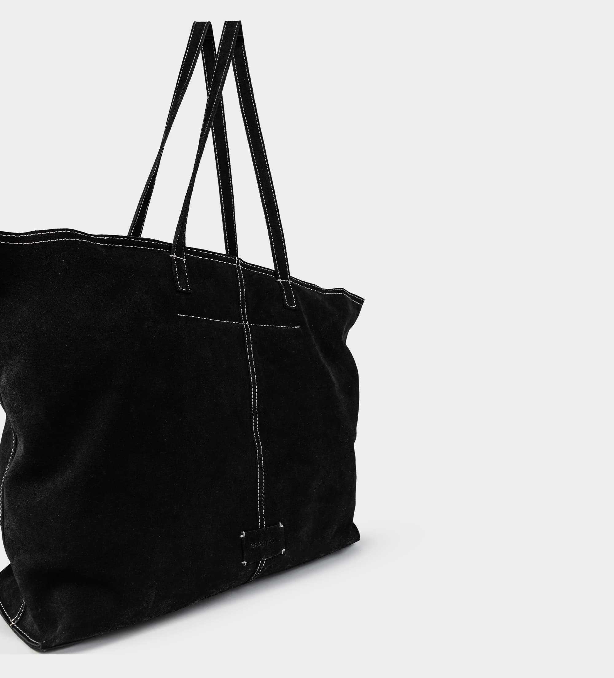 TOTE PIEL GAMUZA NEGRO
