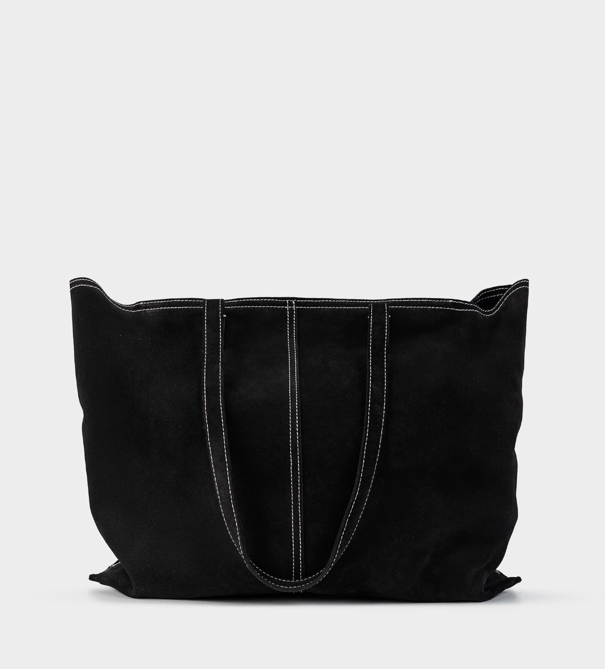 TOTE PIEL GAMUZA NEGRO