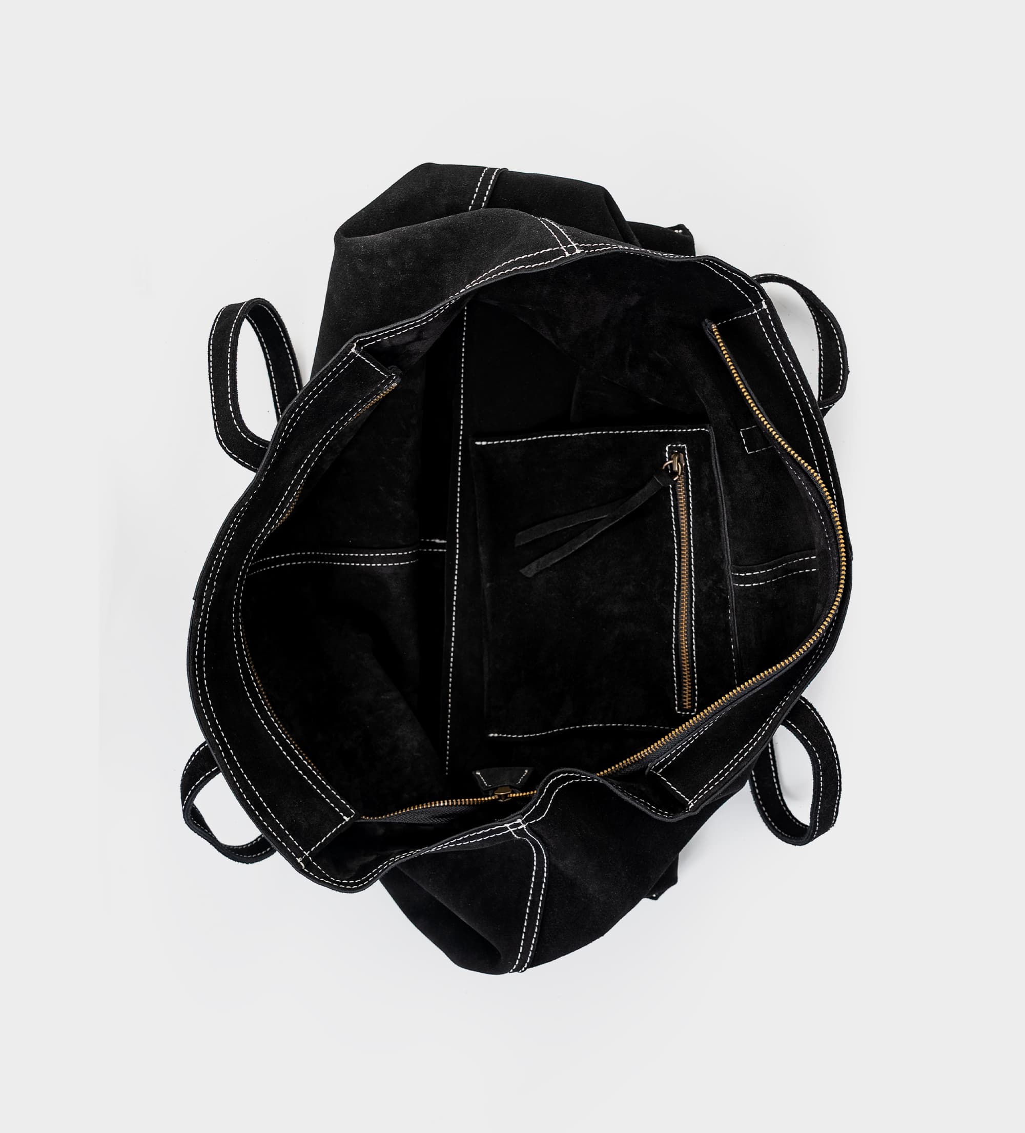 TOTE PIEL GAMUZA NEGRO