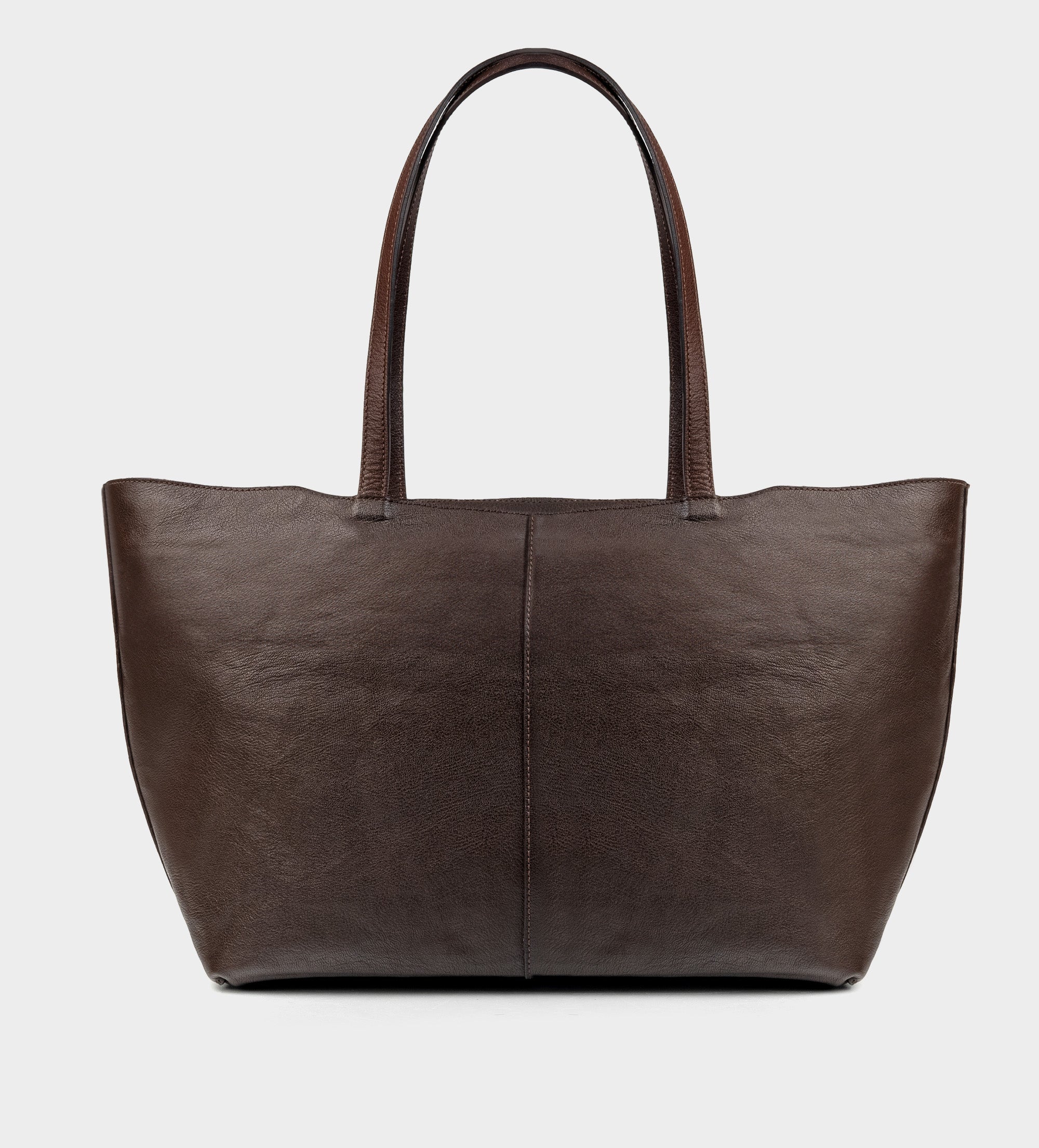 BOLSA TOTE BOLSILLO EXTERIOR PIEL CAFÉ