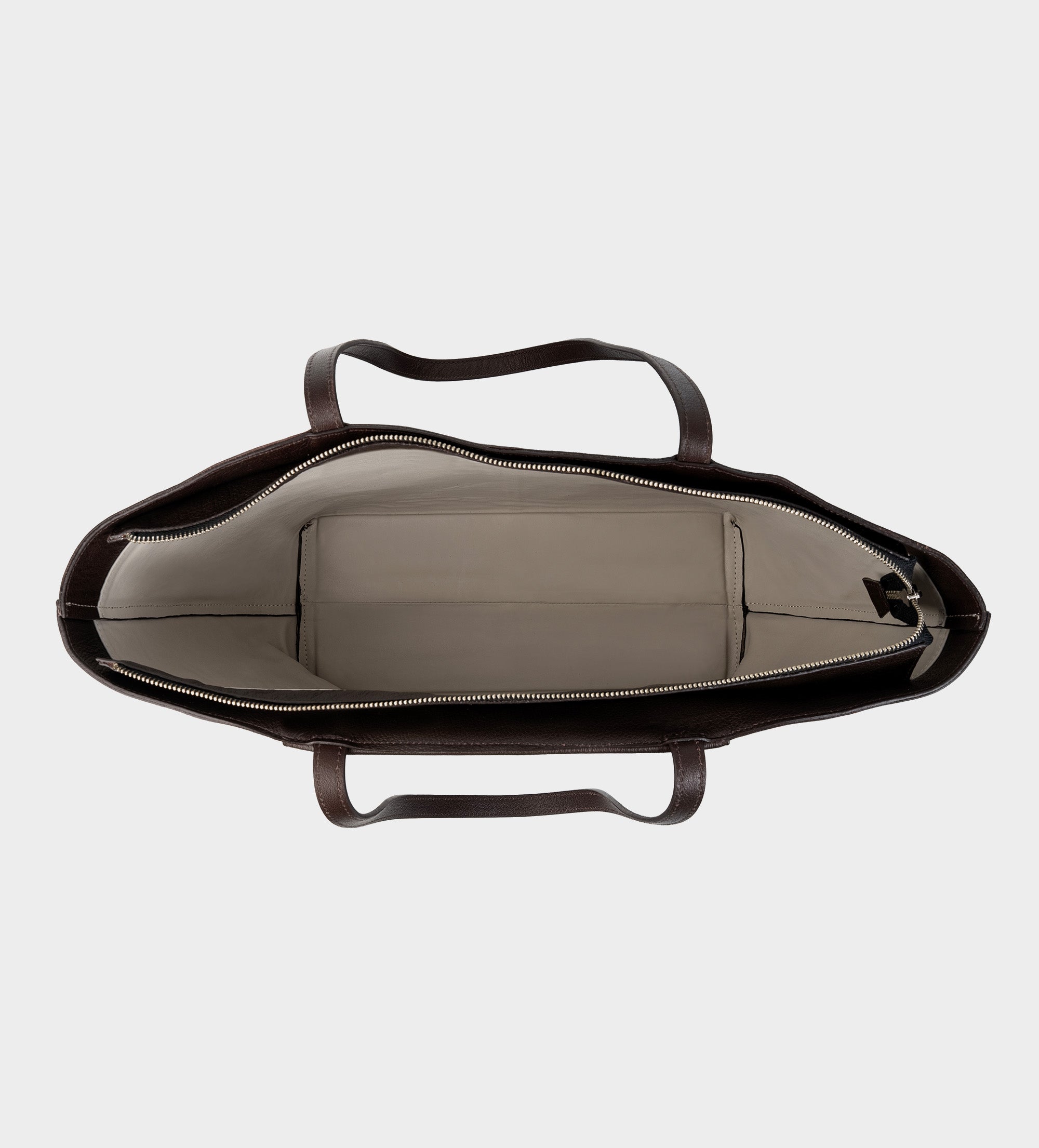 BOLSA TOTE BOLSILLO EXTERIOR PIEL CAFÉ