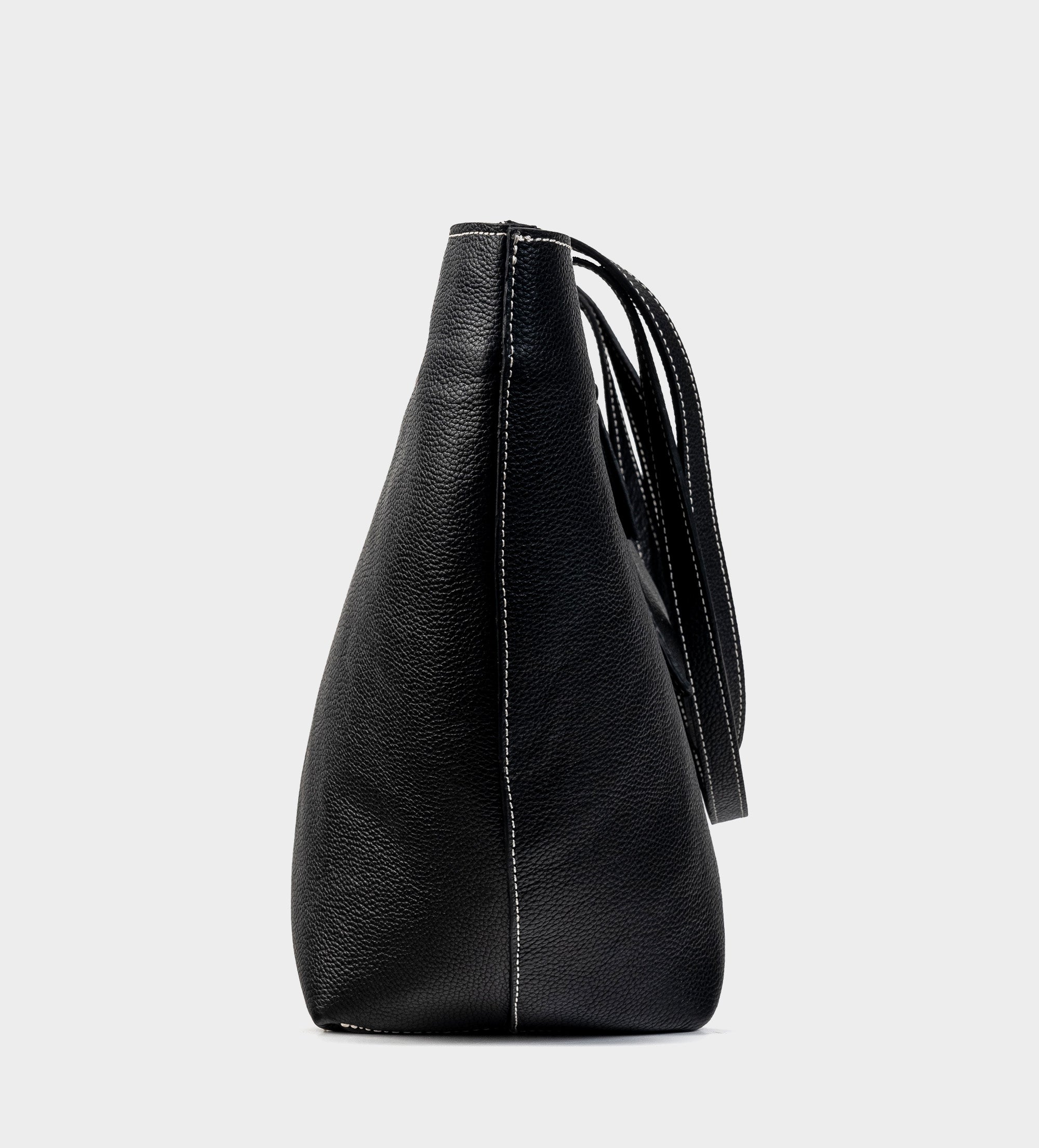 BOLSA TOTE BOLSILLO EXTERIOR PIEL NEGRO