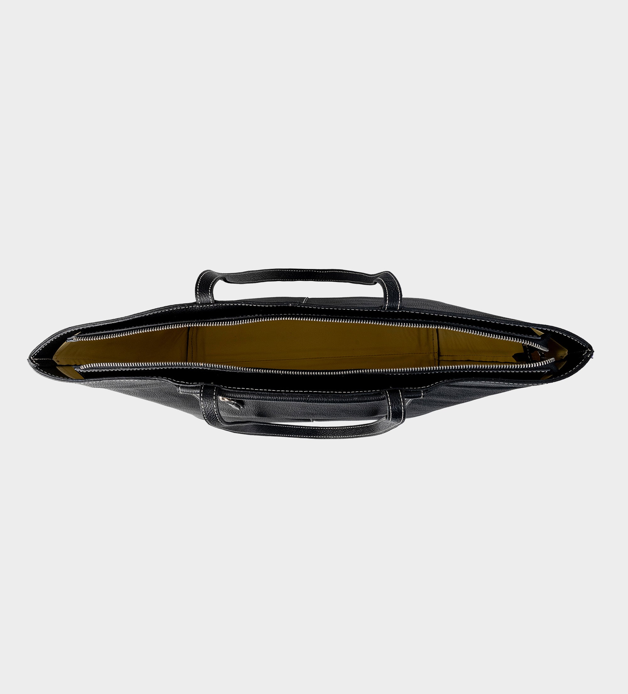 BOLSA TOTE BOLSILLO EXTERIOR PIEL NEGRO