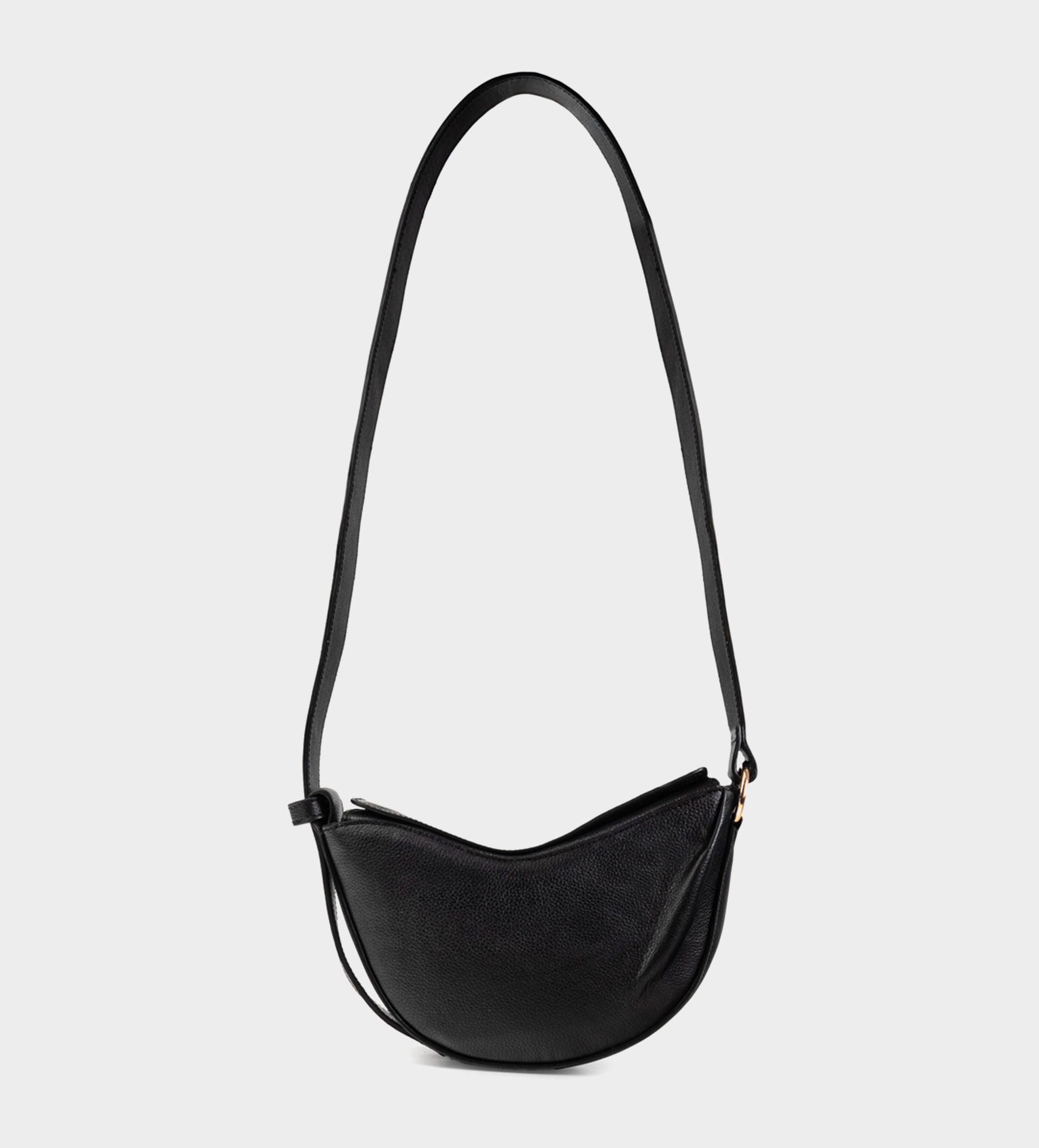 BOLSA CROSSBODY MEDIA LUNA PIEL NEGRO
