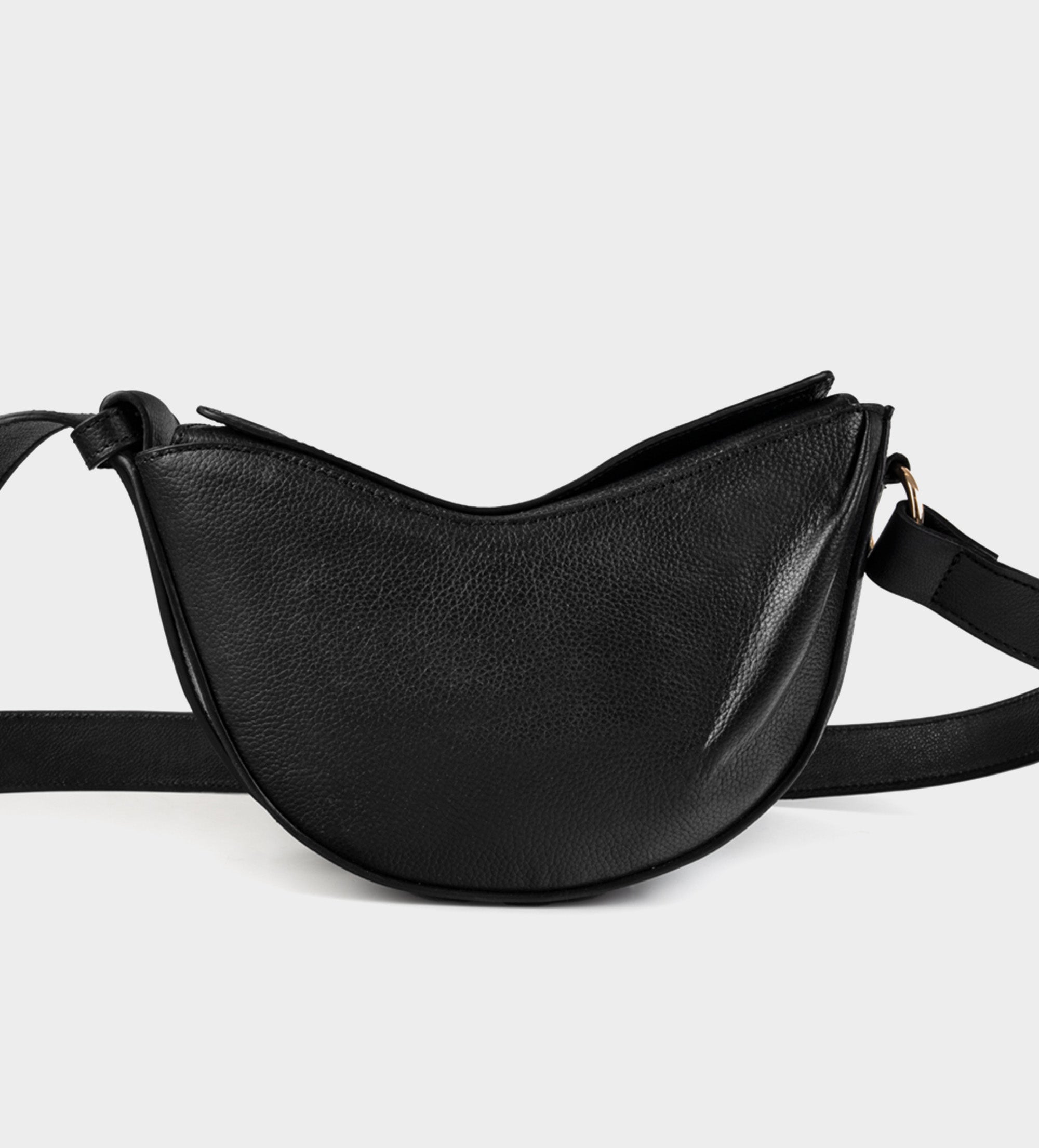 BOLSA CROSSBODY MEDIA LUNA PIEL NEGRO