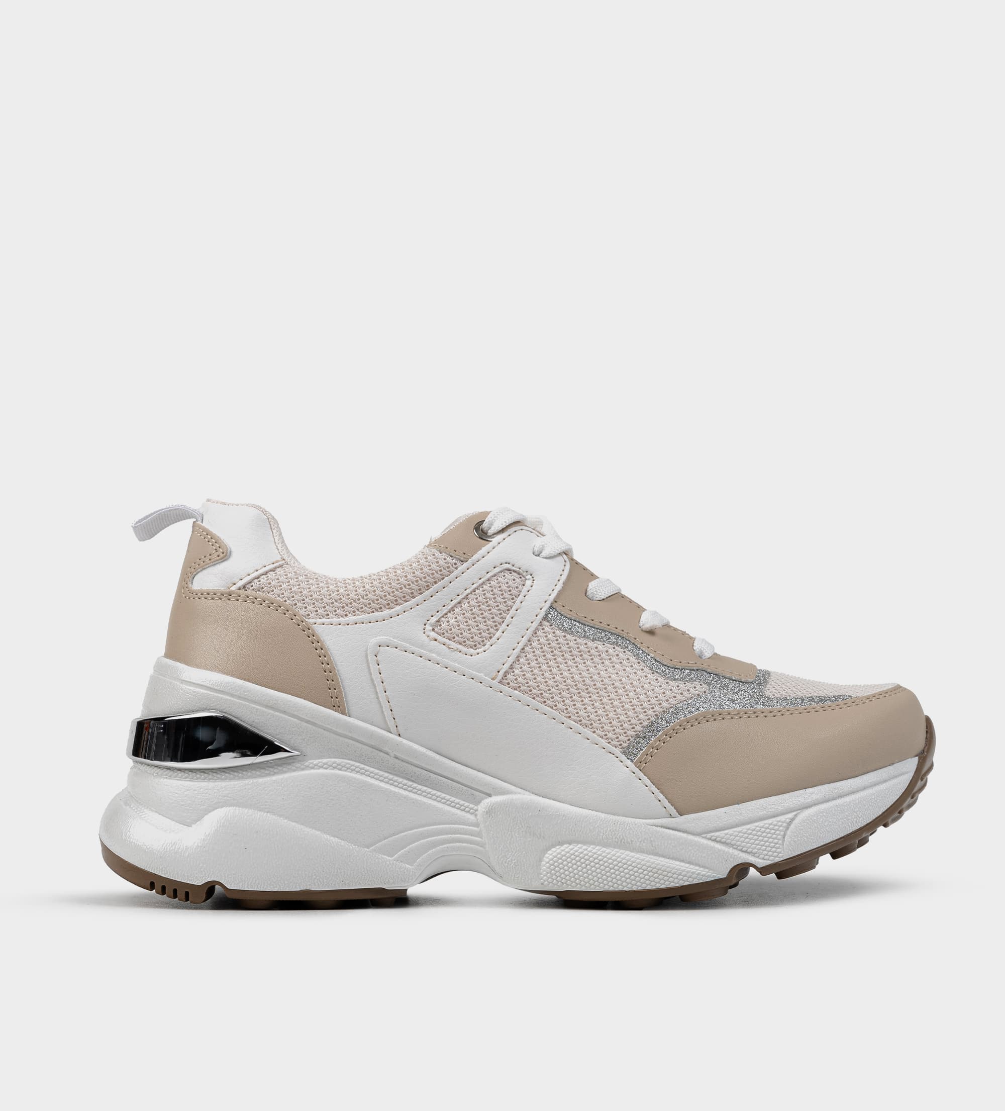 SNEAKER CHUNKY AGUJETA BEIGE