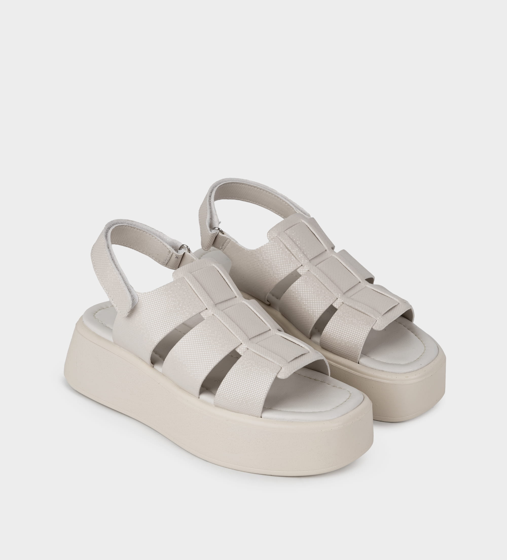 SANDALIA PLATAFORMA TIRAS BEIGE