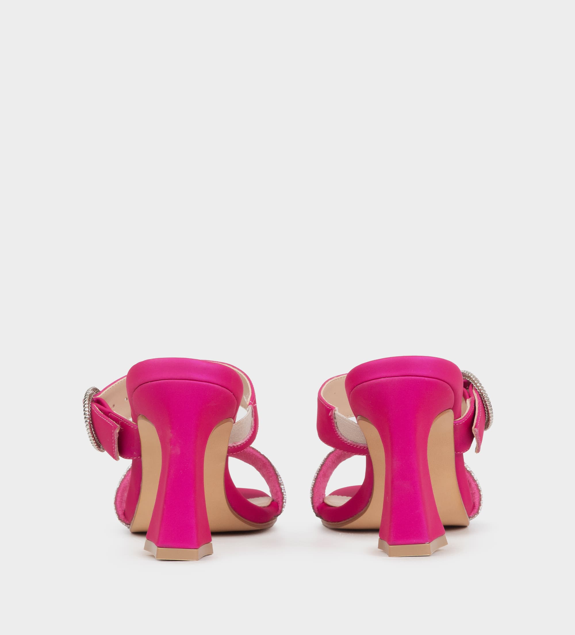 SANDALIA TACÓN ROSA BRILLOS