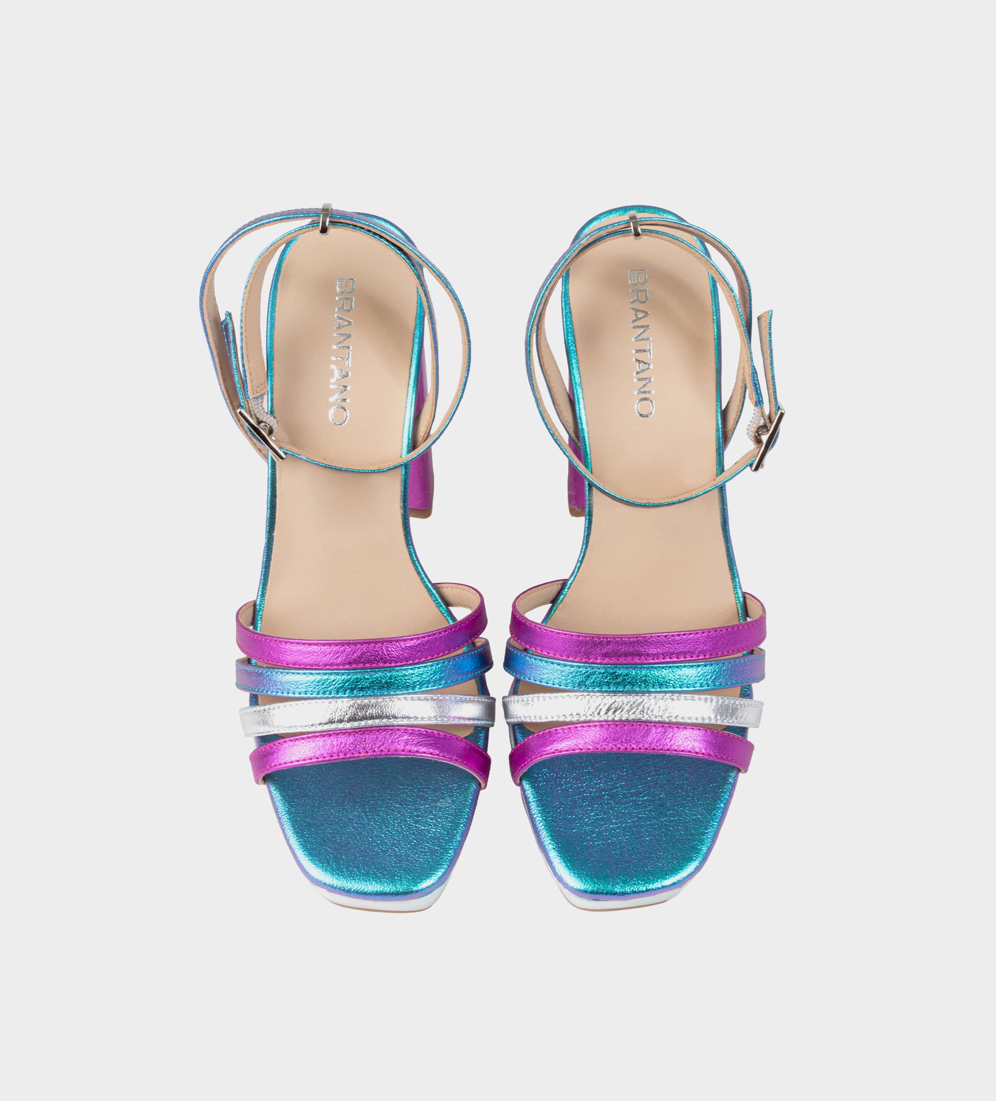 SANDALIA PLATAFORMA TIRAS MULTICOLOR PIEL