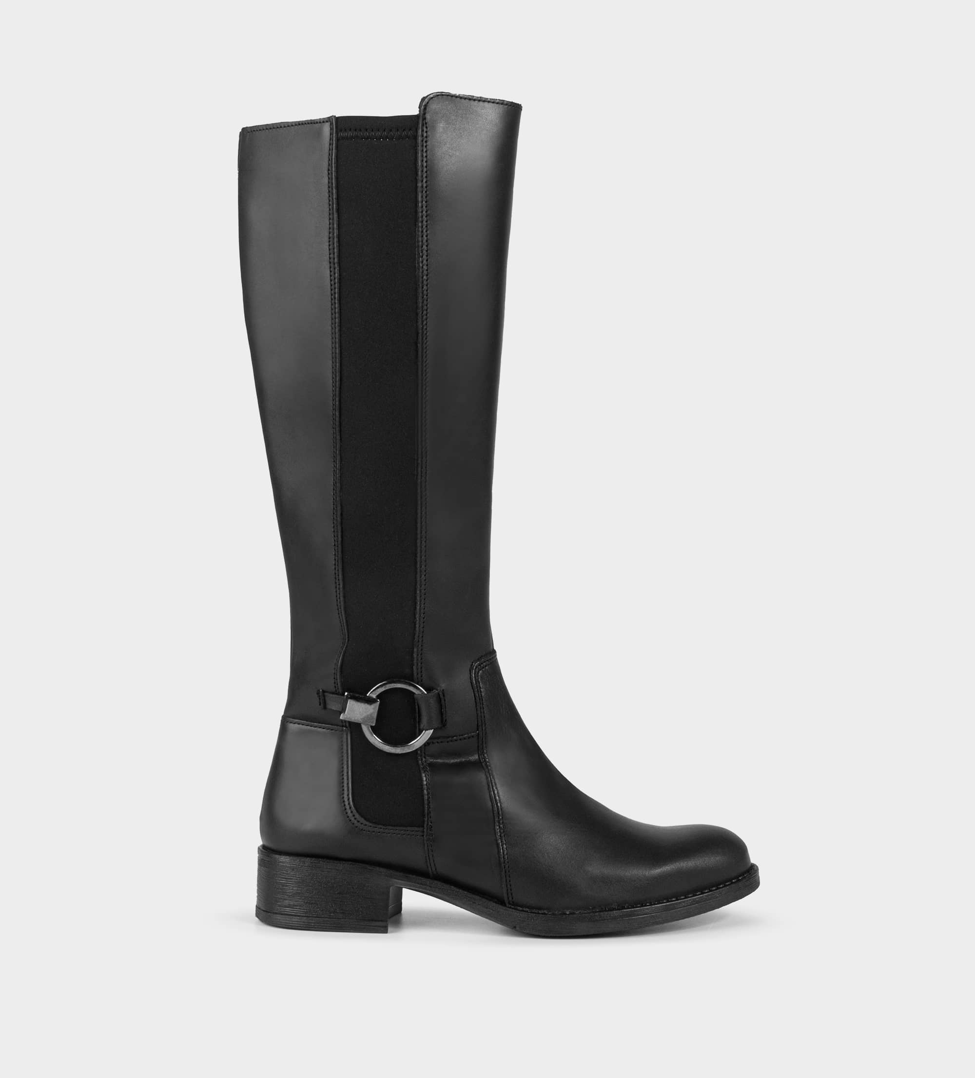 HIGH-BOOTS HEBILLA ECUESTRE PIEL NEGRO