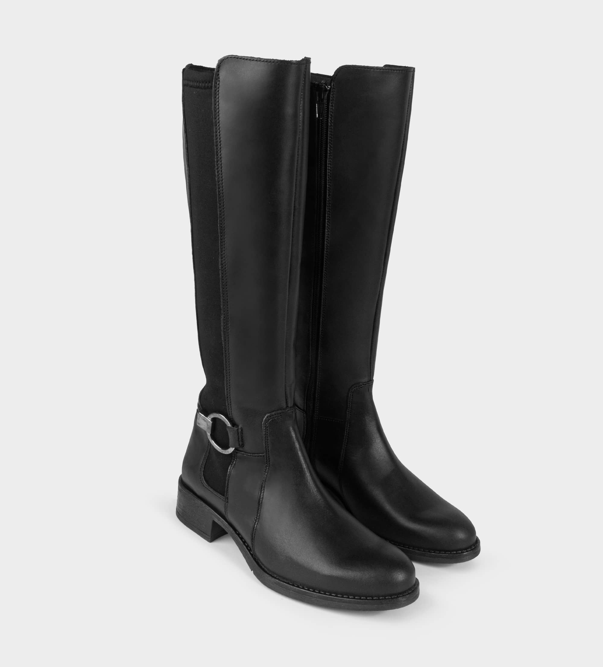 HIGH-BOOTS HEBILLA ECUESTRE PIEL NEGRO