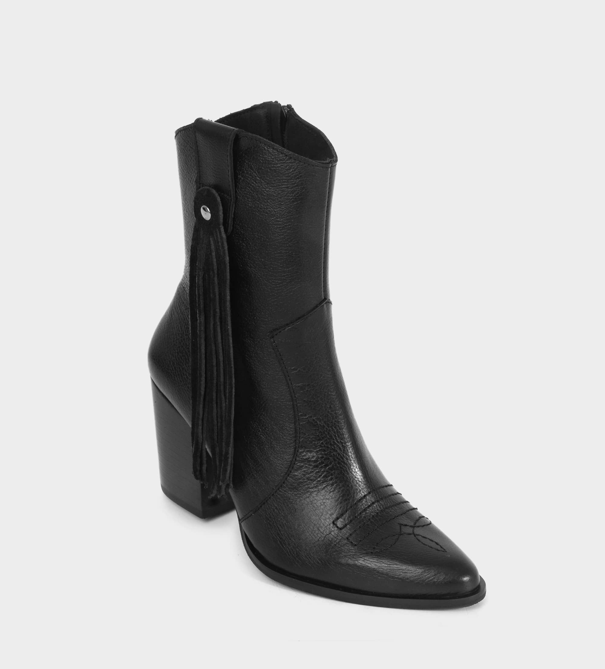 BOTÍN WESTERN PIEL NEGRO
