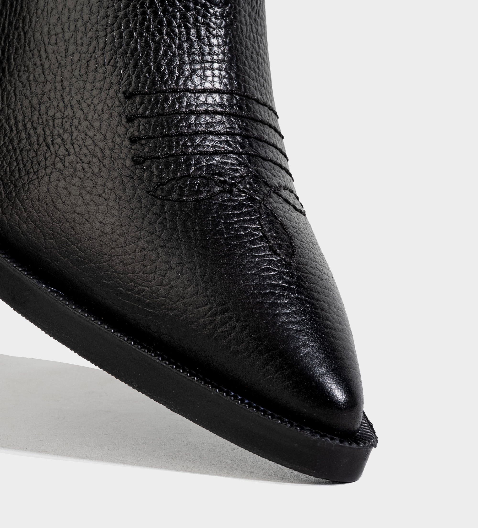 BOTA WESTERN TACÓN BLOQUE PIEL NEGRO