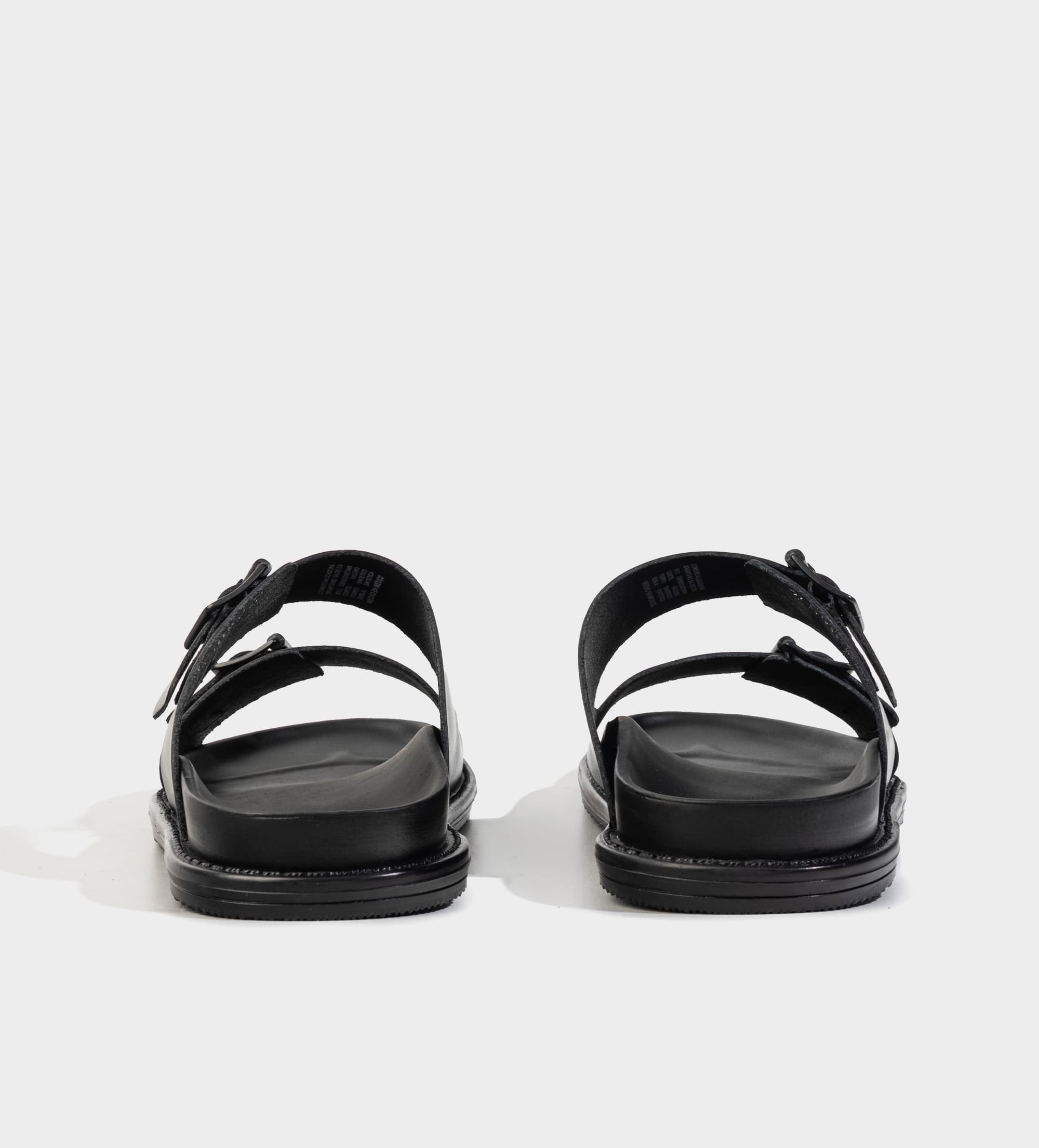 SANDALIA CASUAL DOBLE HEBILLA PIEL NEGRO