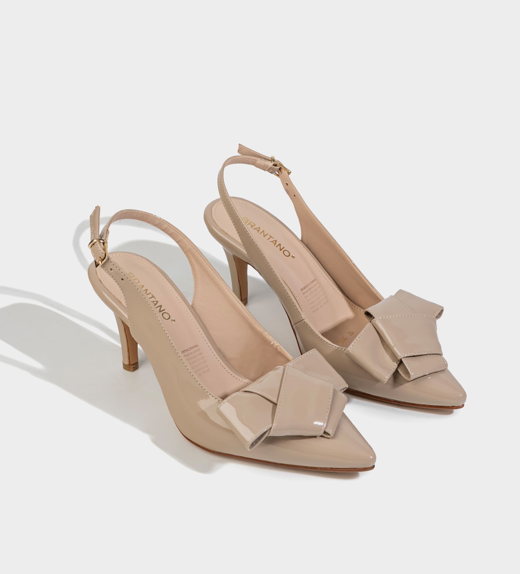 ZAPATILLA DESTALONADA MOÑO CHAROL NUDE