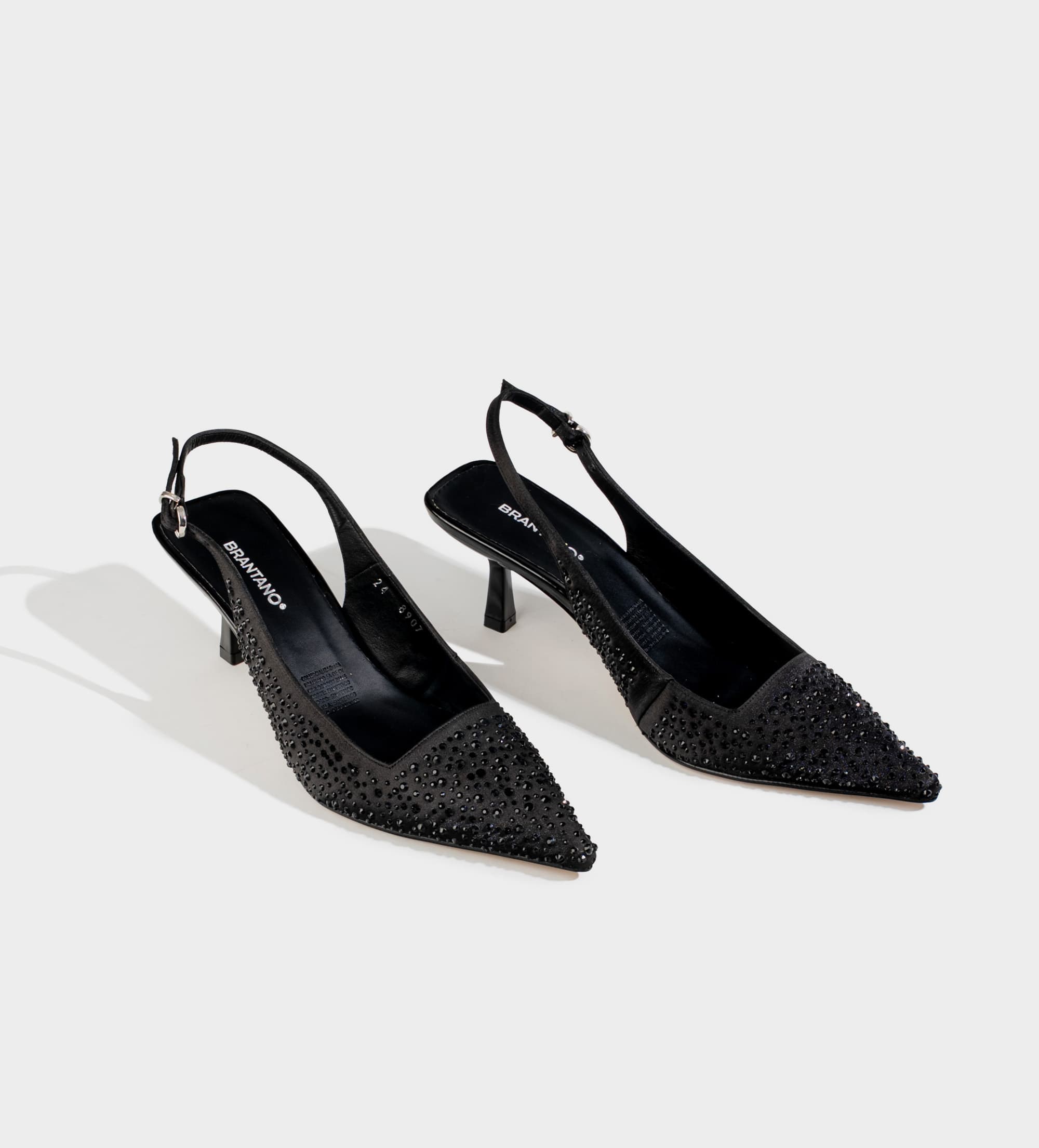 ZAPATILLA DESTALONADA TEXTIL NEGRO BRILLOS