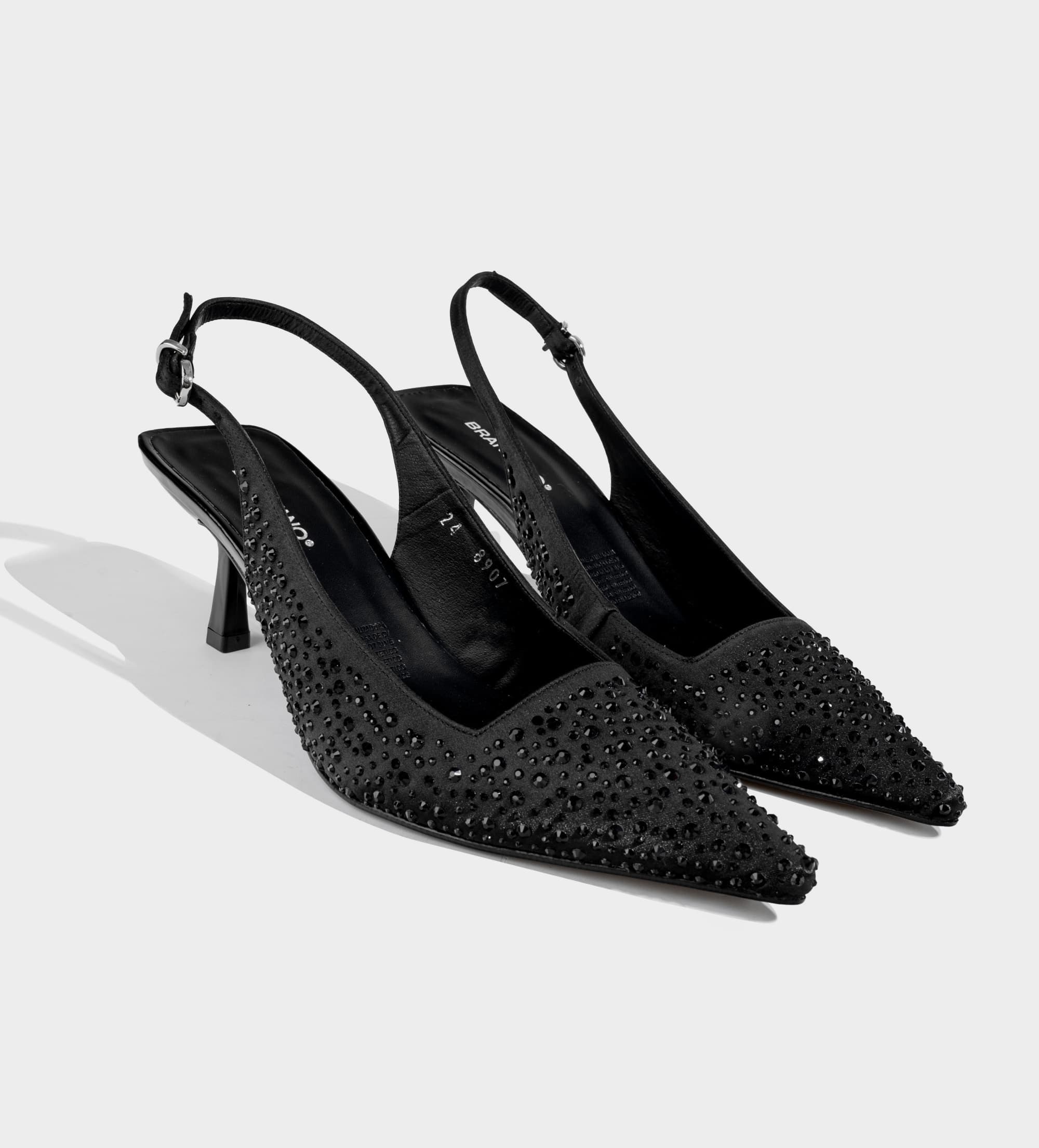 ZAPATILLA DESTALONADA TEXTIL NEGRO BRILLOS
