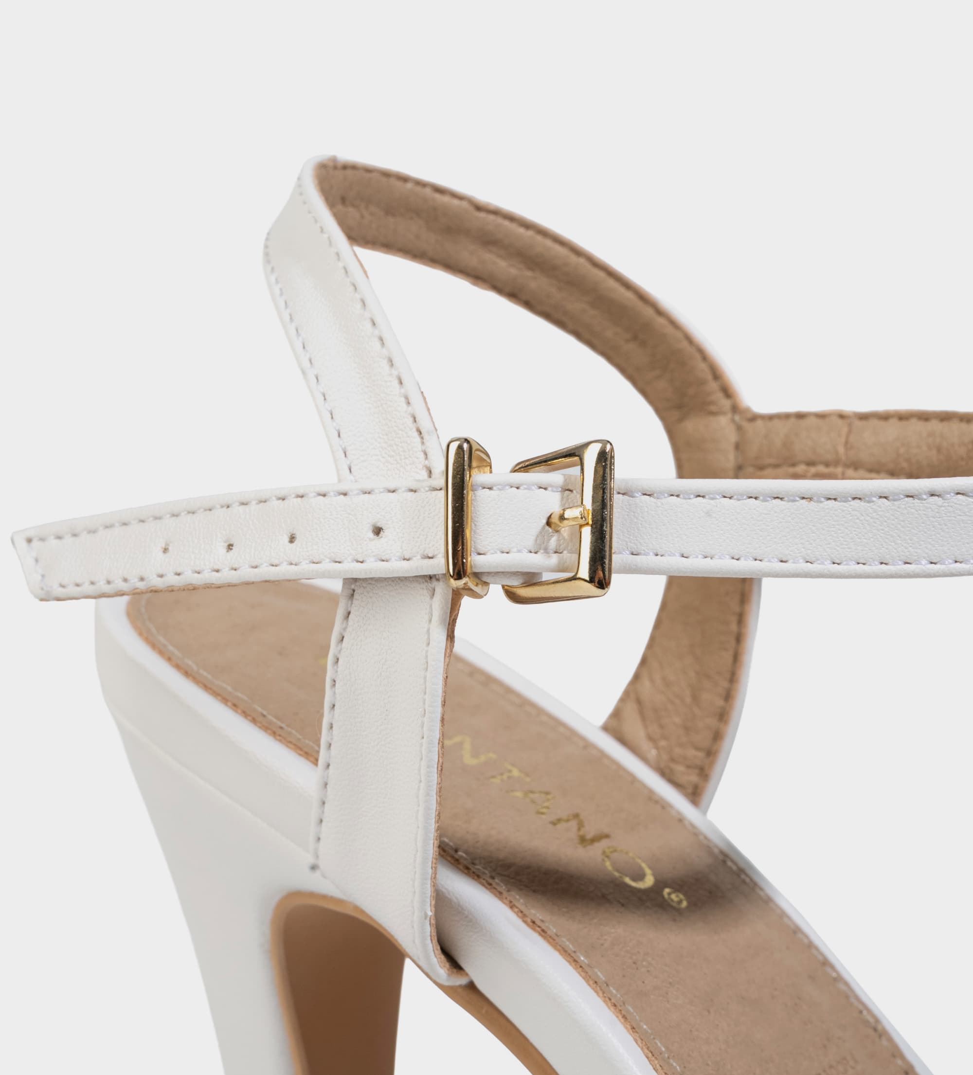 SANDALIA TACÓN TEXTIL SATINADO NUDO BLANCO