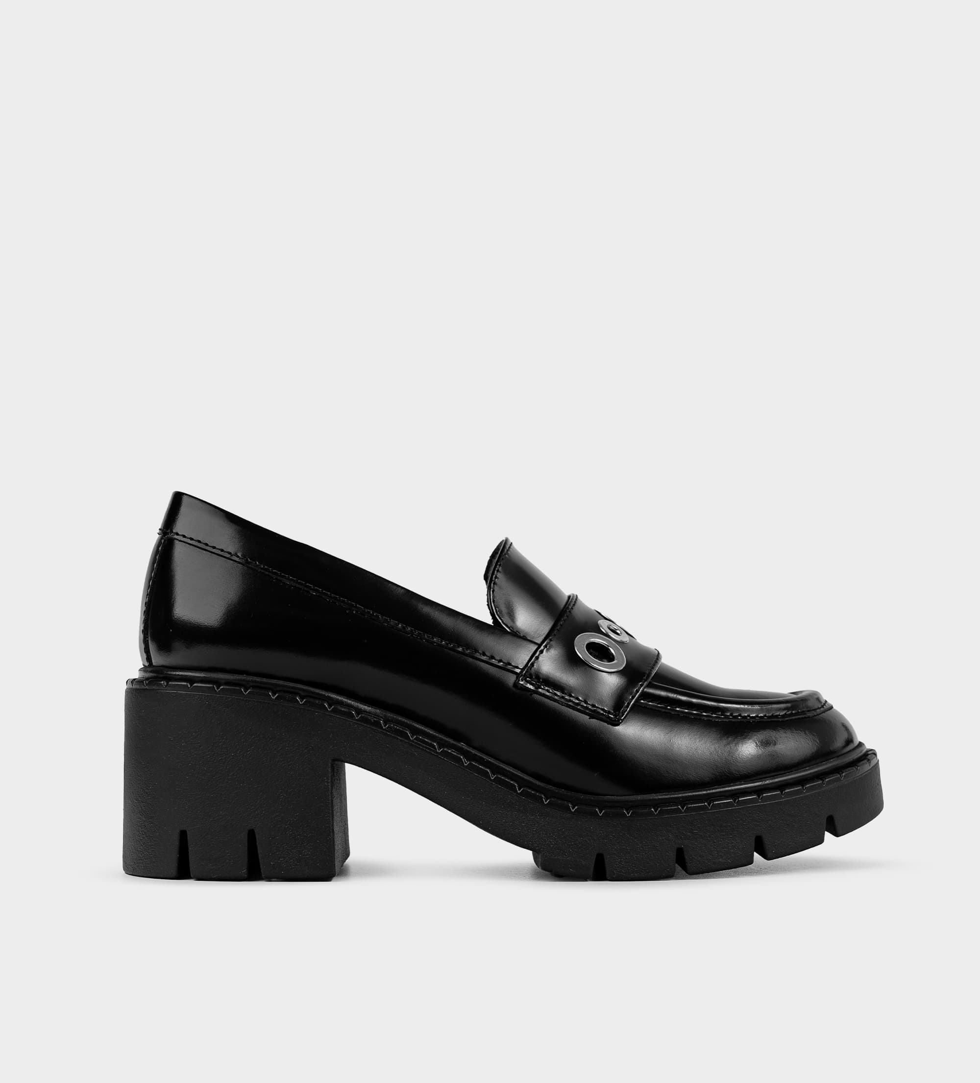 MOCASÍN PLATAFORMA PIEL NEGRO