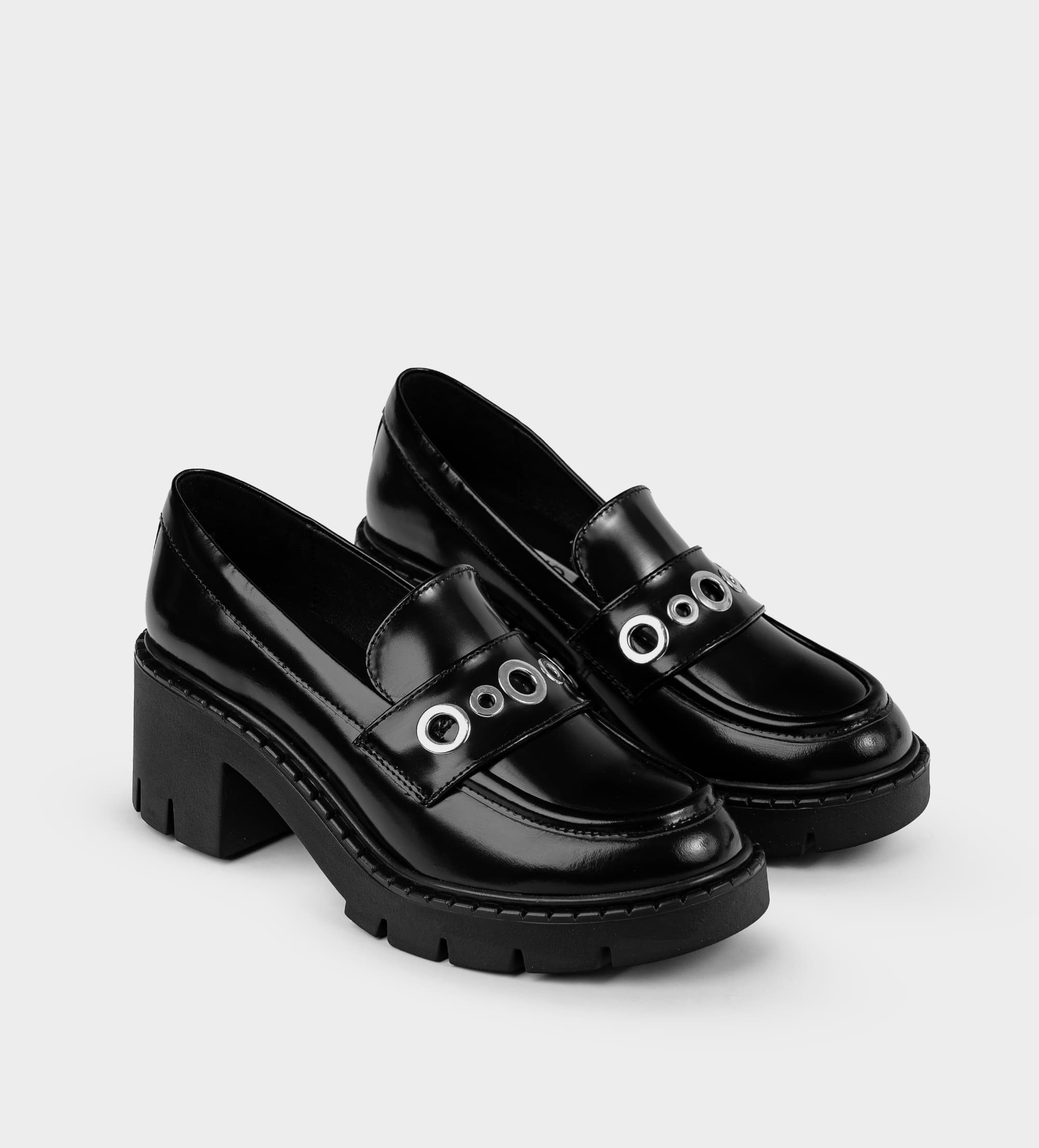 MOCASÍN PLATAFORMA PIEL NEGRO