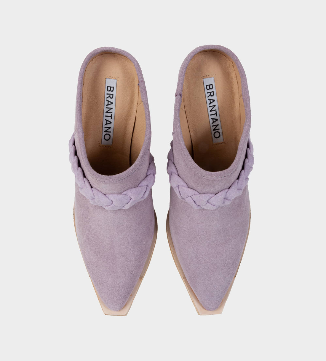 ZUECO COWGIRL GAMUZA LILA DETALLE