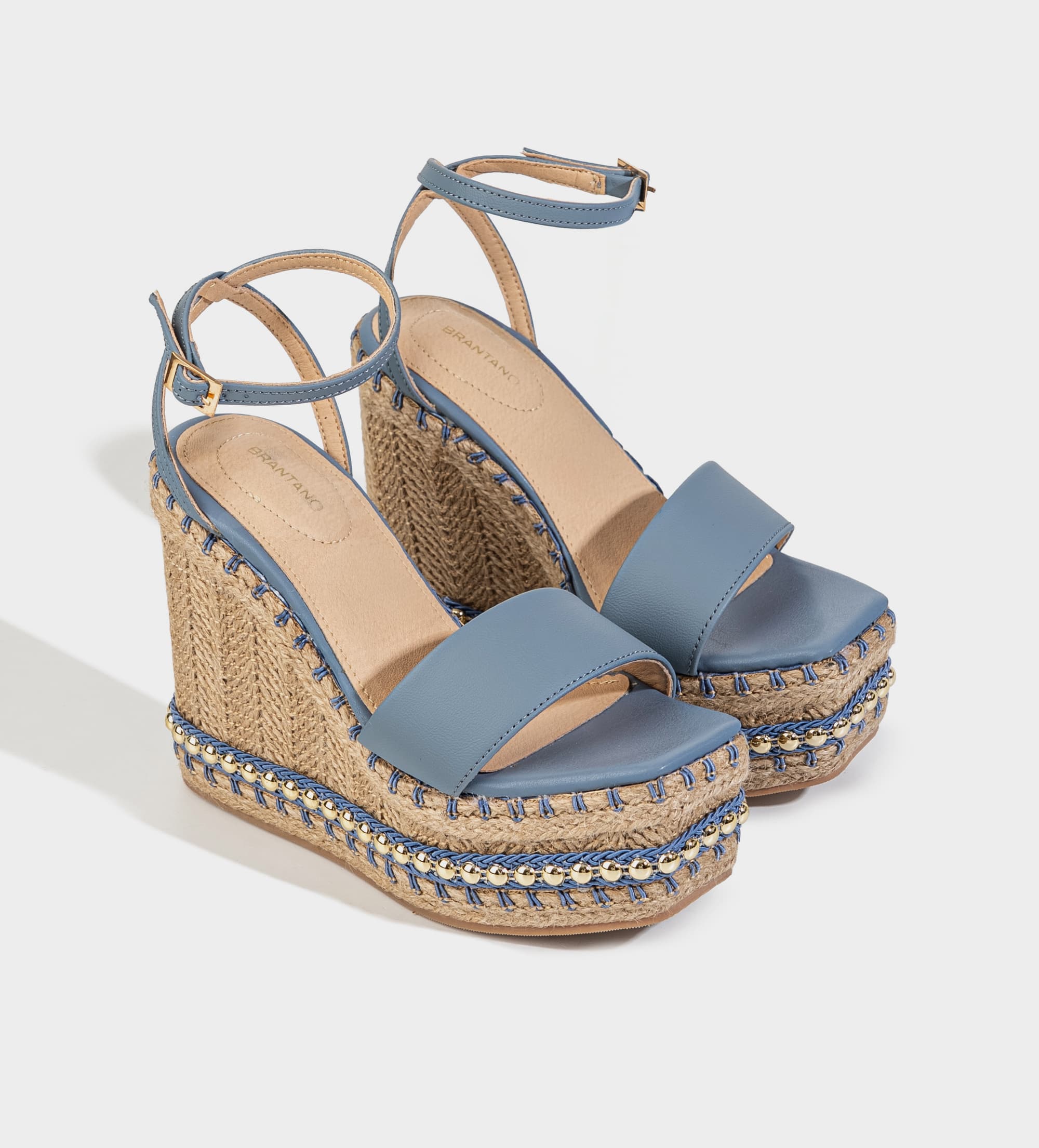 SANDALIA PLATAFORMA CUÑA ESTOPEROLES YUTE AZUL