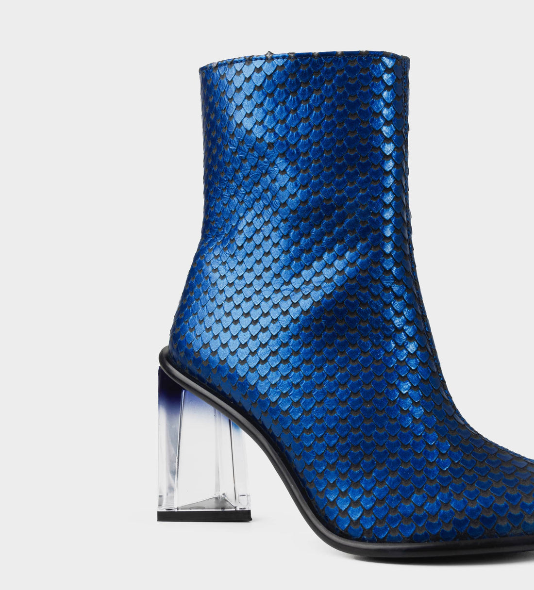 BOTINES PIEL AZUL METÁLICO