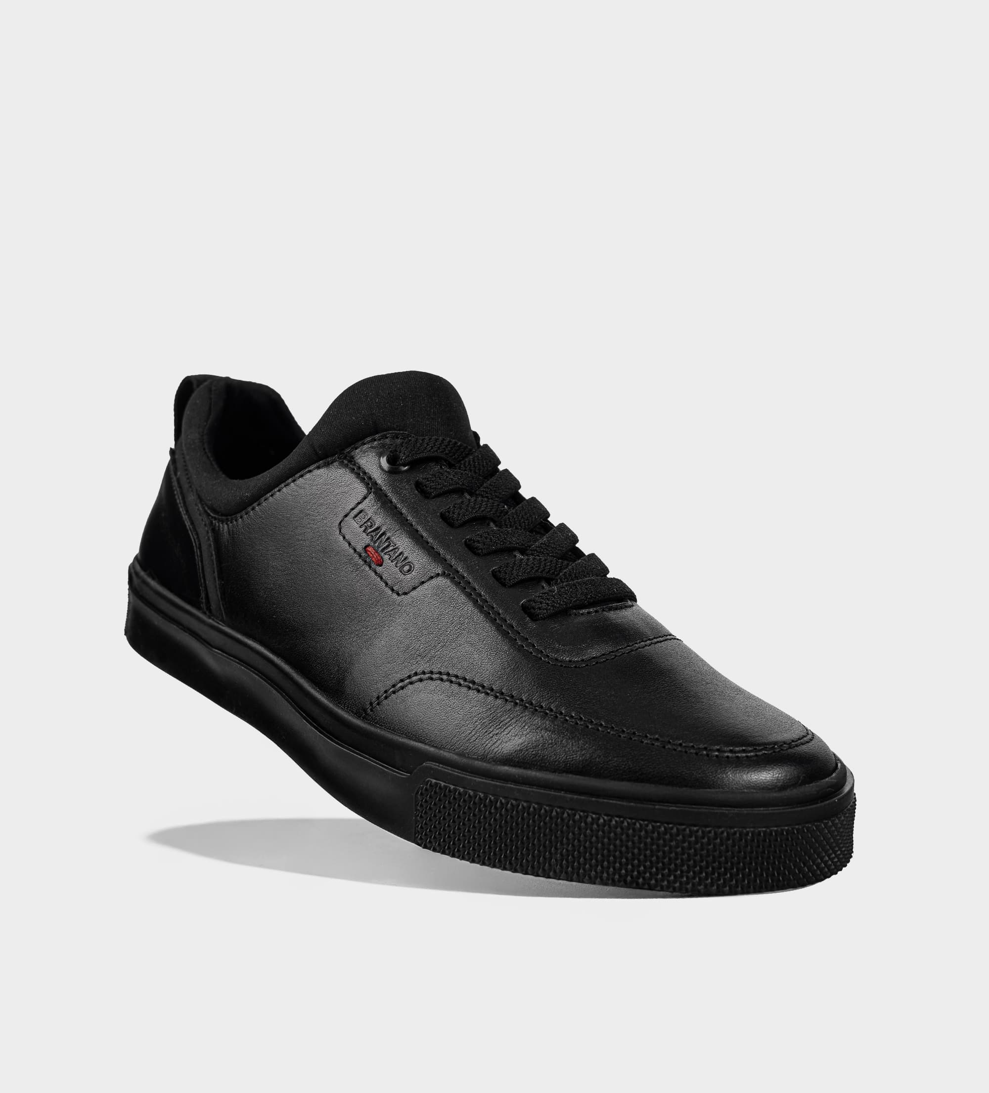 SNEAKER JUNIOR AGUJETA ELÁSTICA PIEL NEGRO