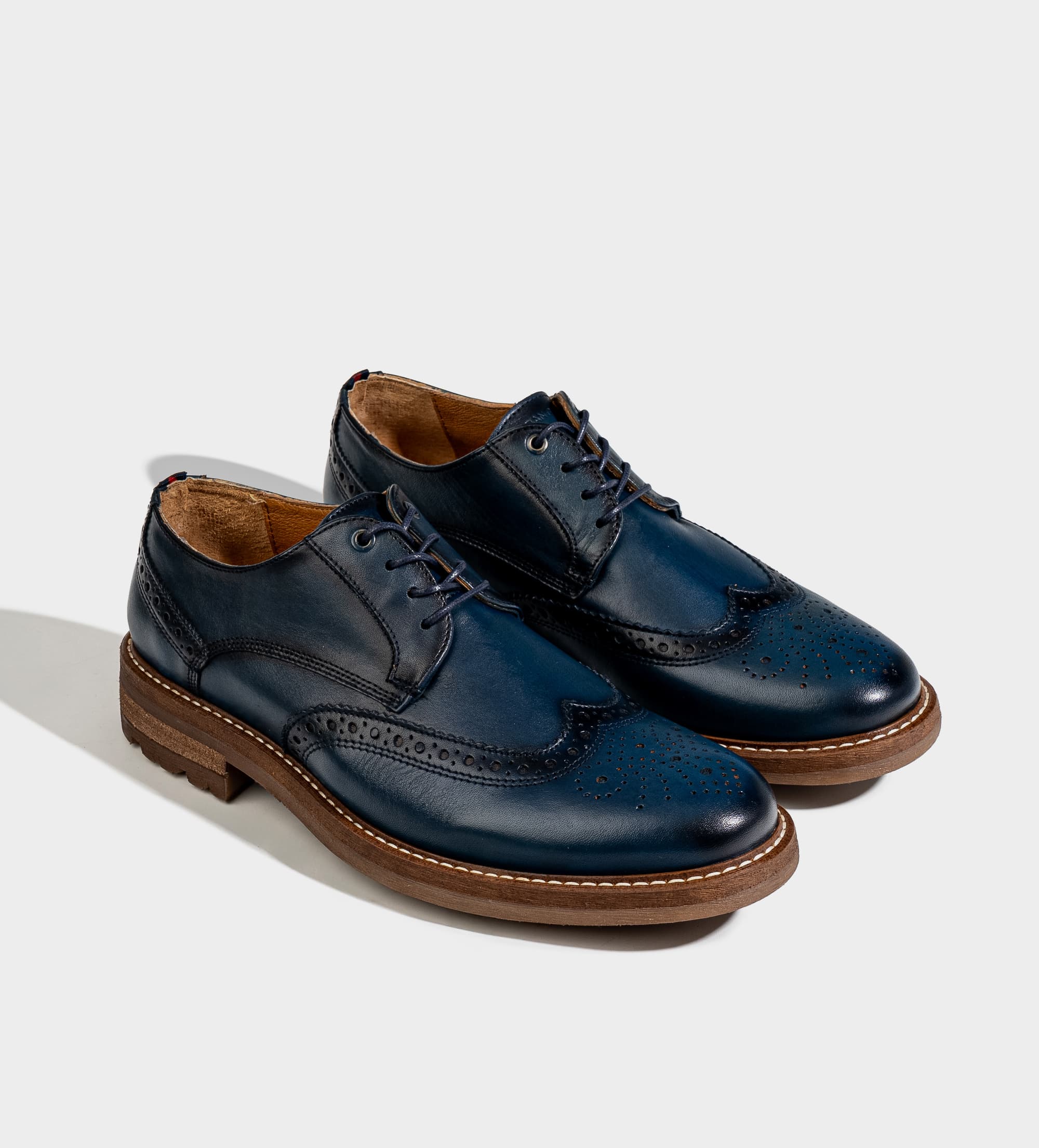 DERBY CASUAL WINGTIP PIEL AZUL