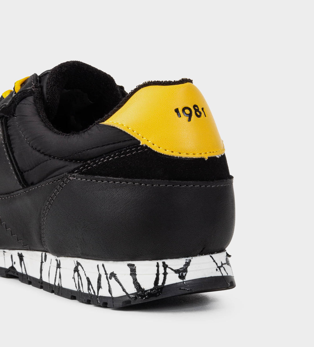 SNEAKER CASUAL LONA PIEL NEGRO