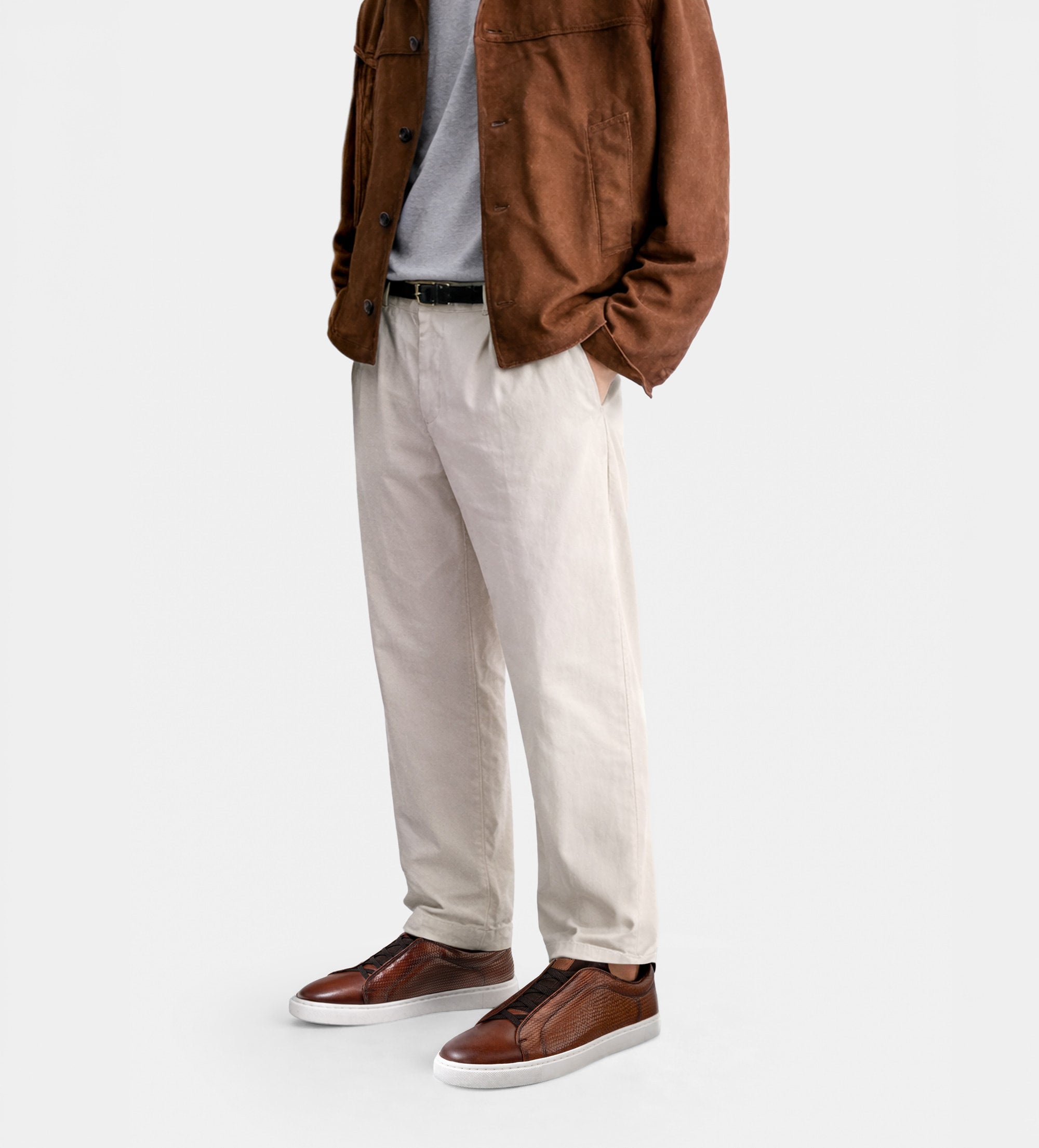 SNEAKER SLIP ON PIEL CAFÉ