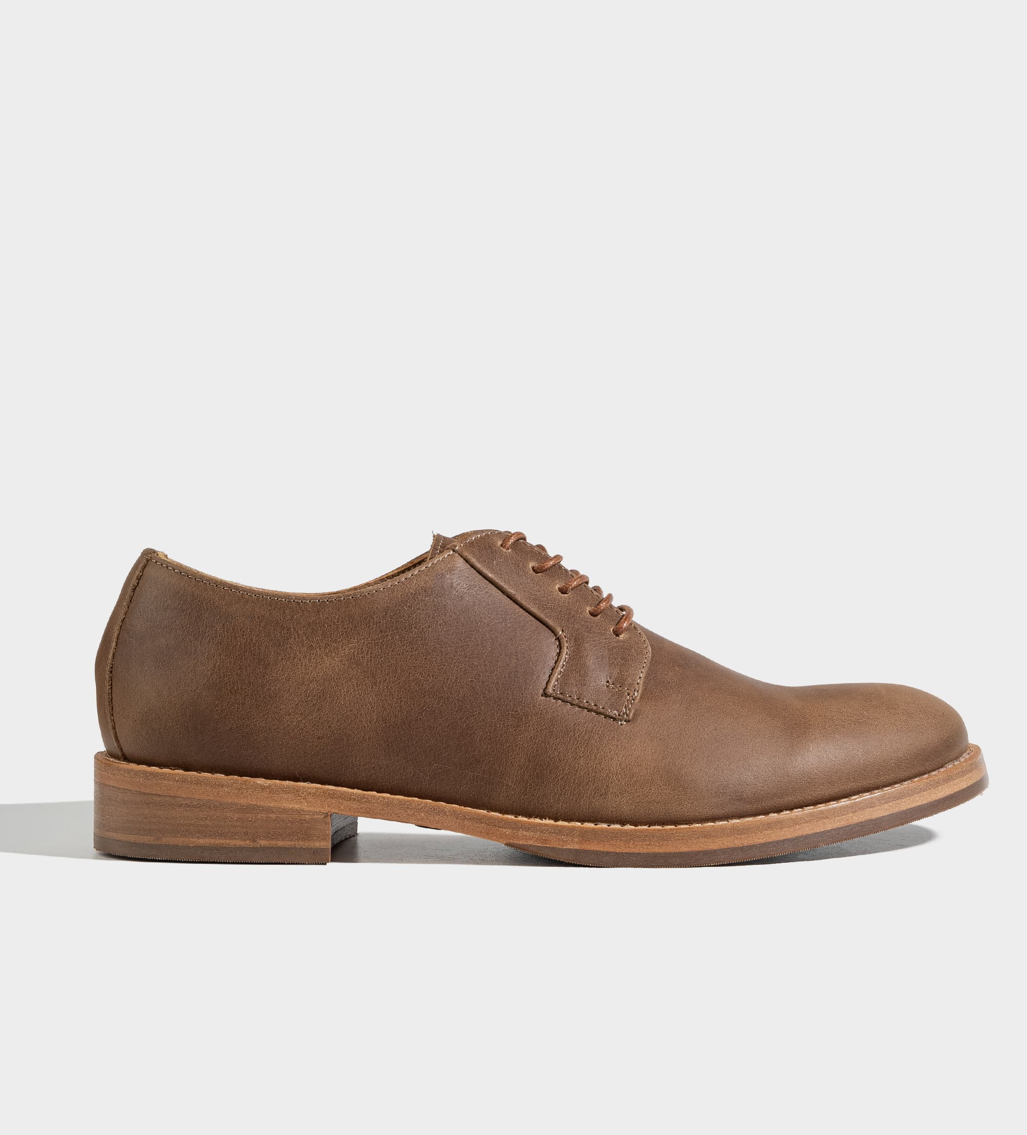 ZAPATO DERBY SUELA DE CUERO PIEL MIEL