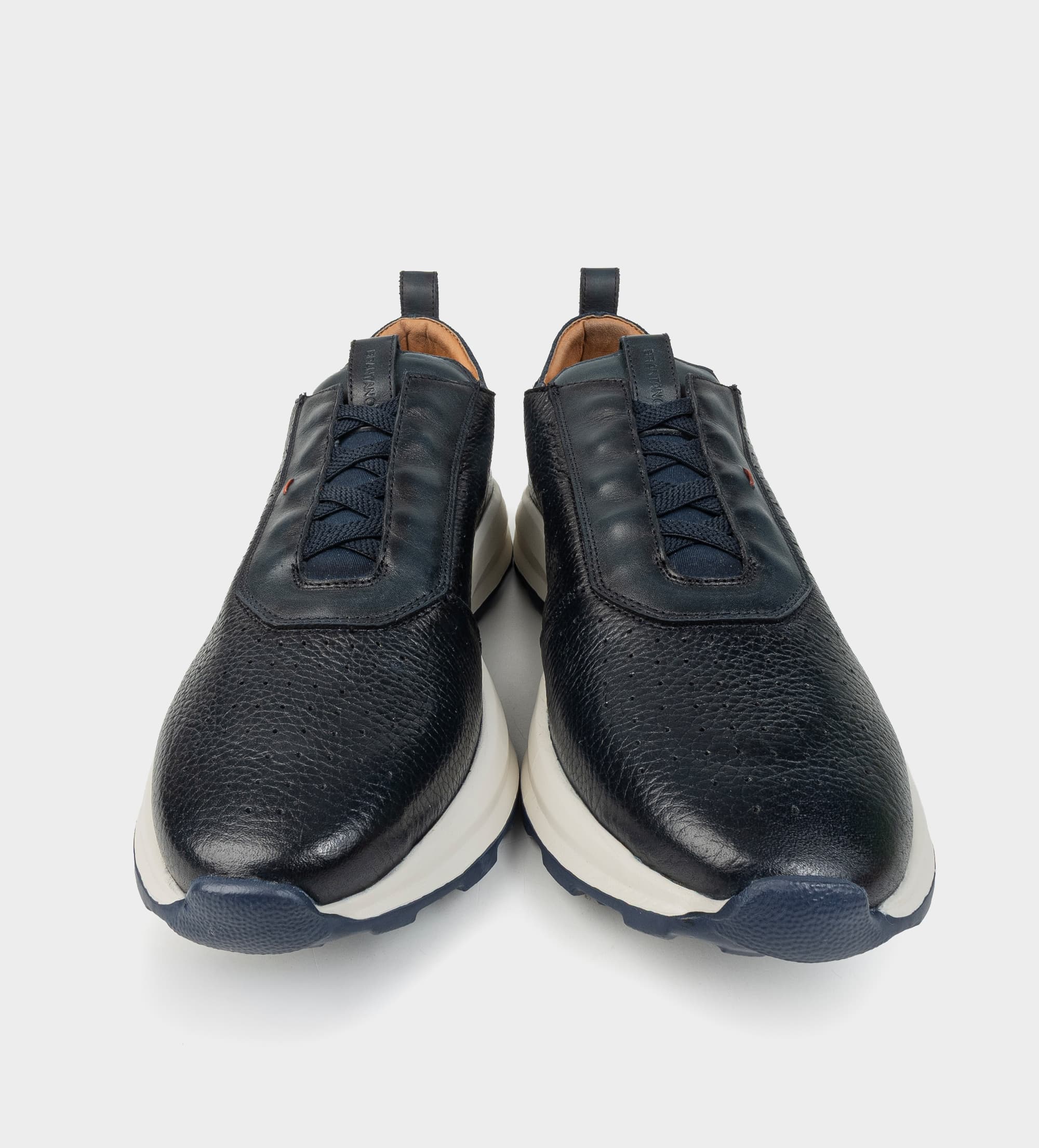 SNEAKER SUELA ULTRA LIGERA AGUJETAS ELÁSTICAS PIEL AZUL