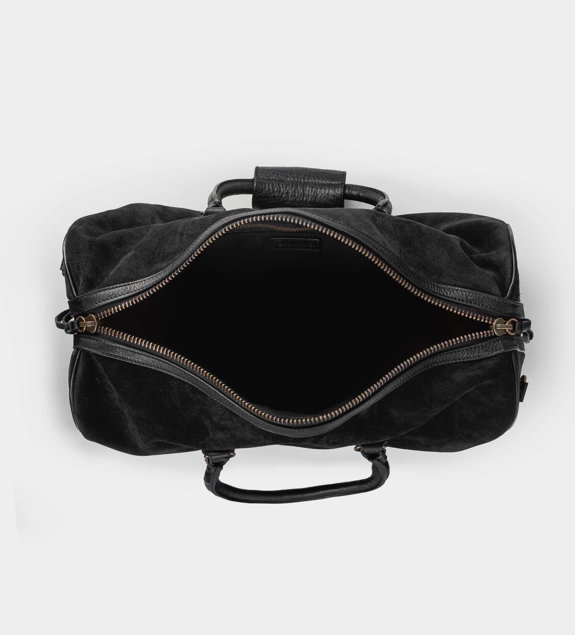 BOLSO DE VIAJE GAMUZA PIEL NEGRO