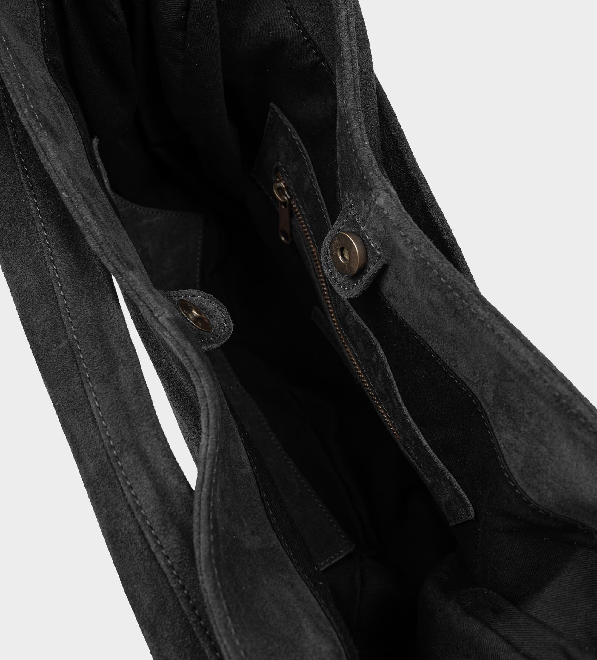 BOLSO HOBO PIEL GAMUZA GRIS