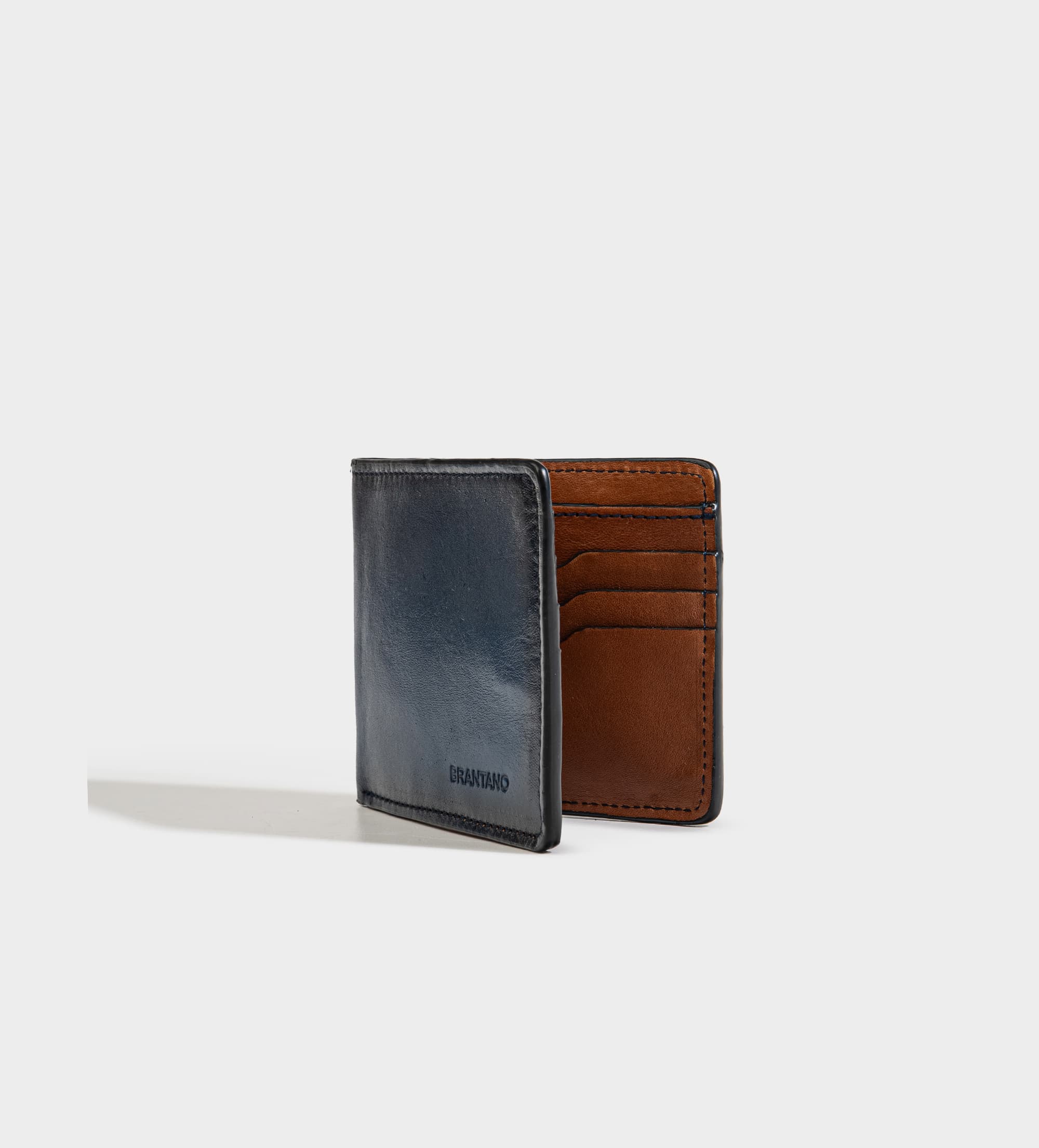 CARTERA PIEL GENUINA AZUL