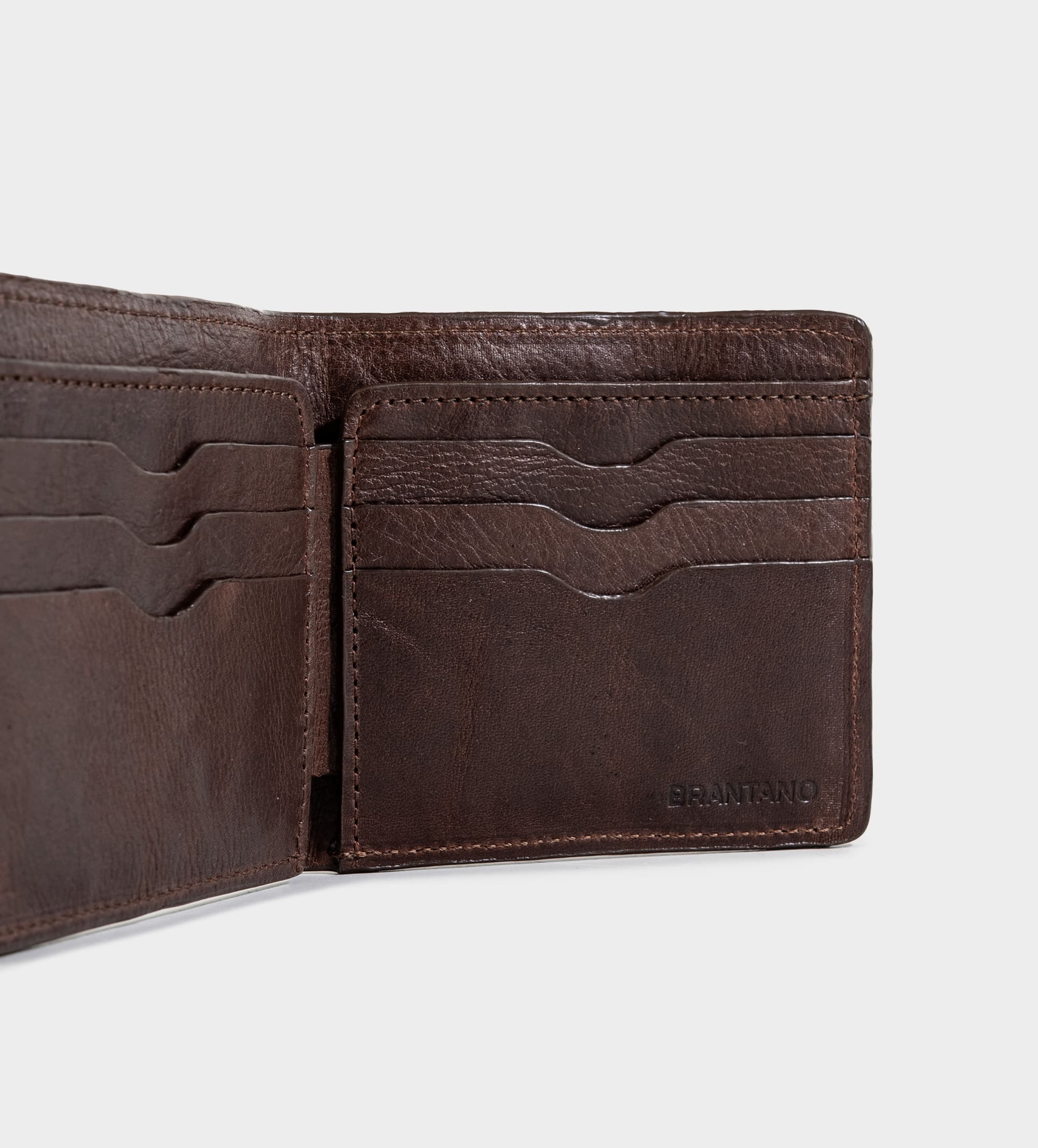 CARTERA PIEL GENUINA CAFÉ