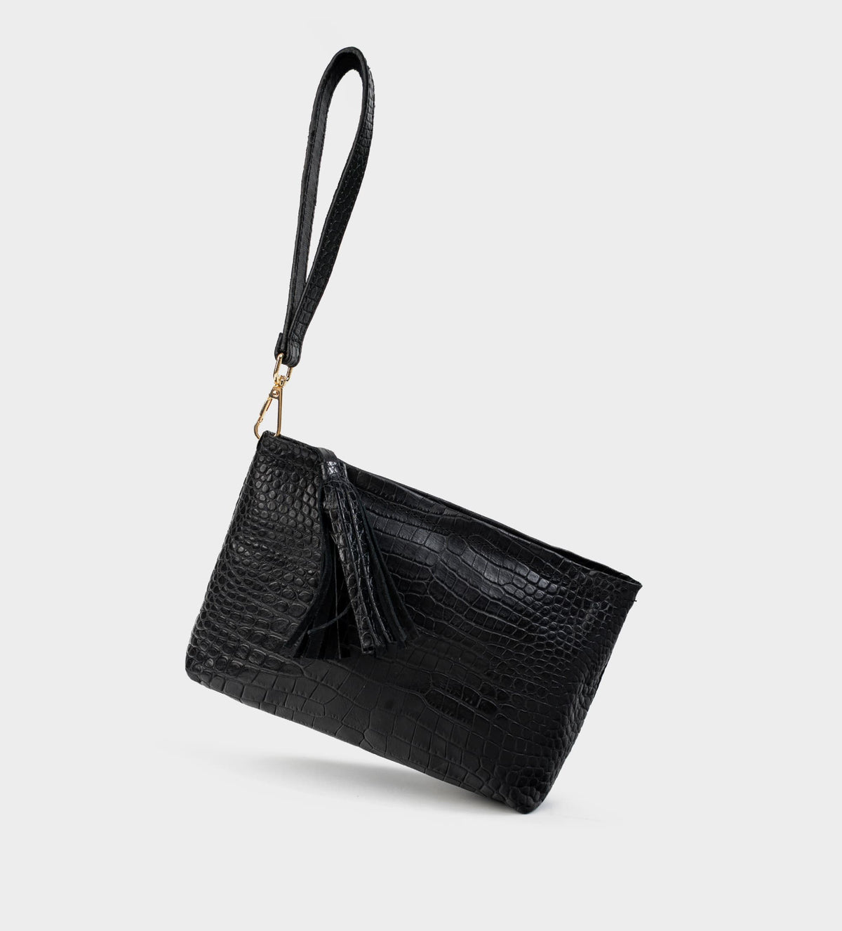 BOLSO PIEL GRABADA NEGRO