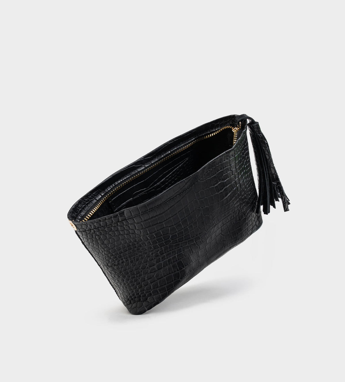 BOLSO PIEL GRABADA NEGRO