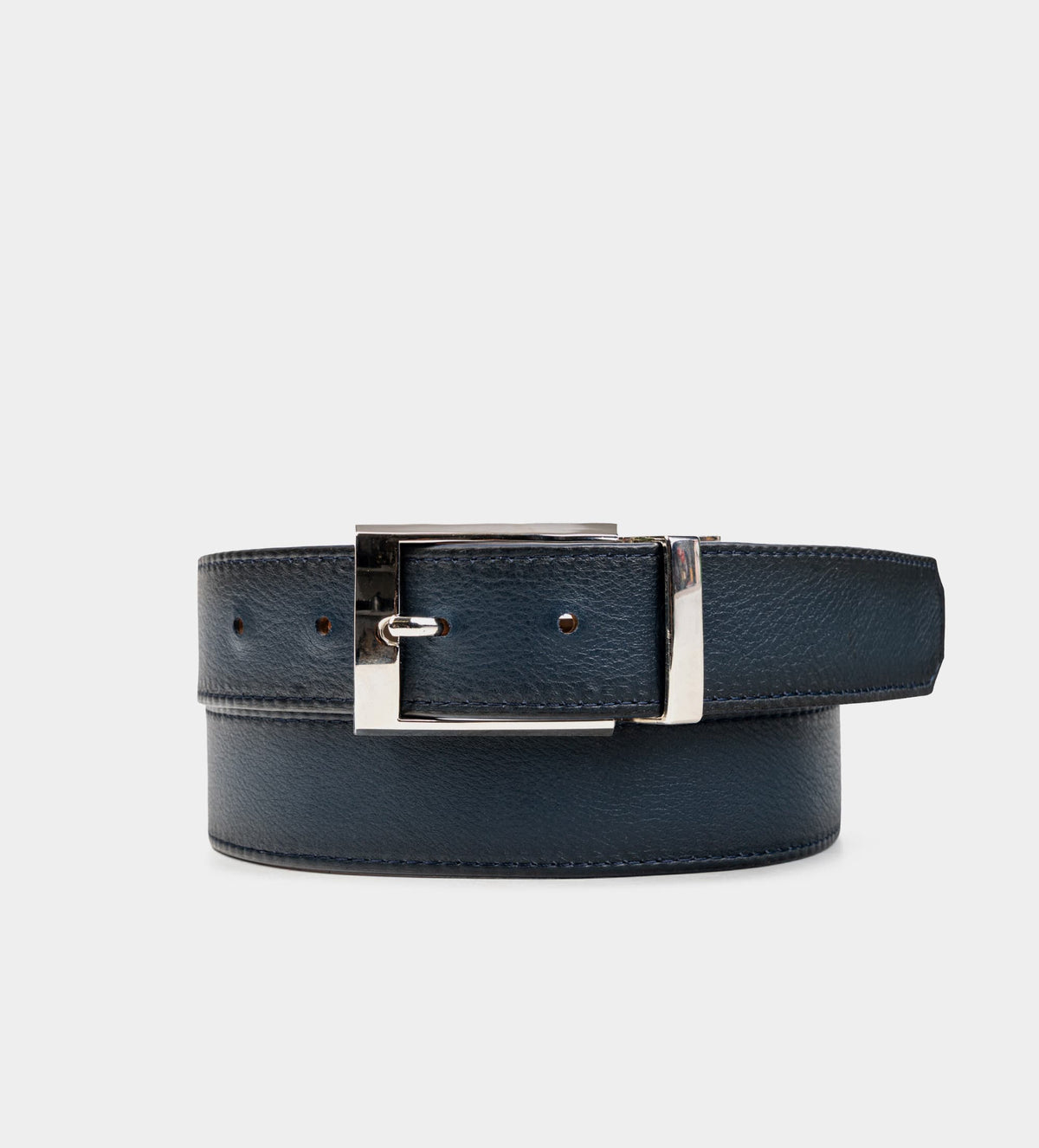CINTURÓN REVERSIBLE PIEL AZUL / CAFÉ