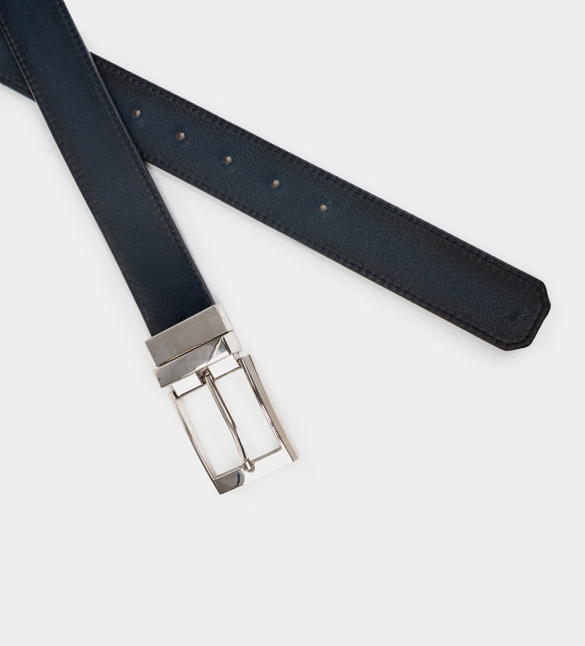 CINTURÓN REVERSIBLE PIEL AZUL / CAFÉ