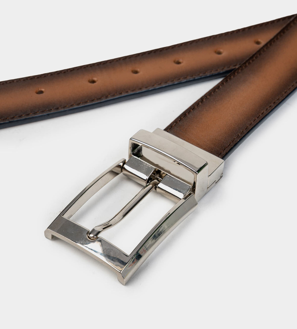 CINTURÓN REVERSIBLE PIEL AZUL / CAFÉ