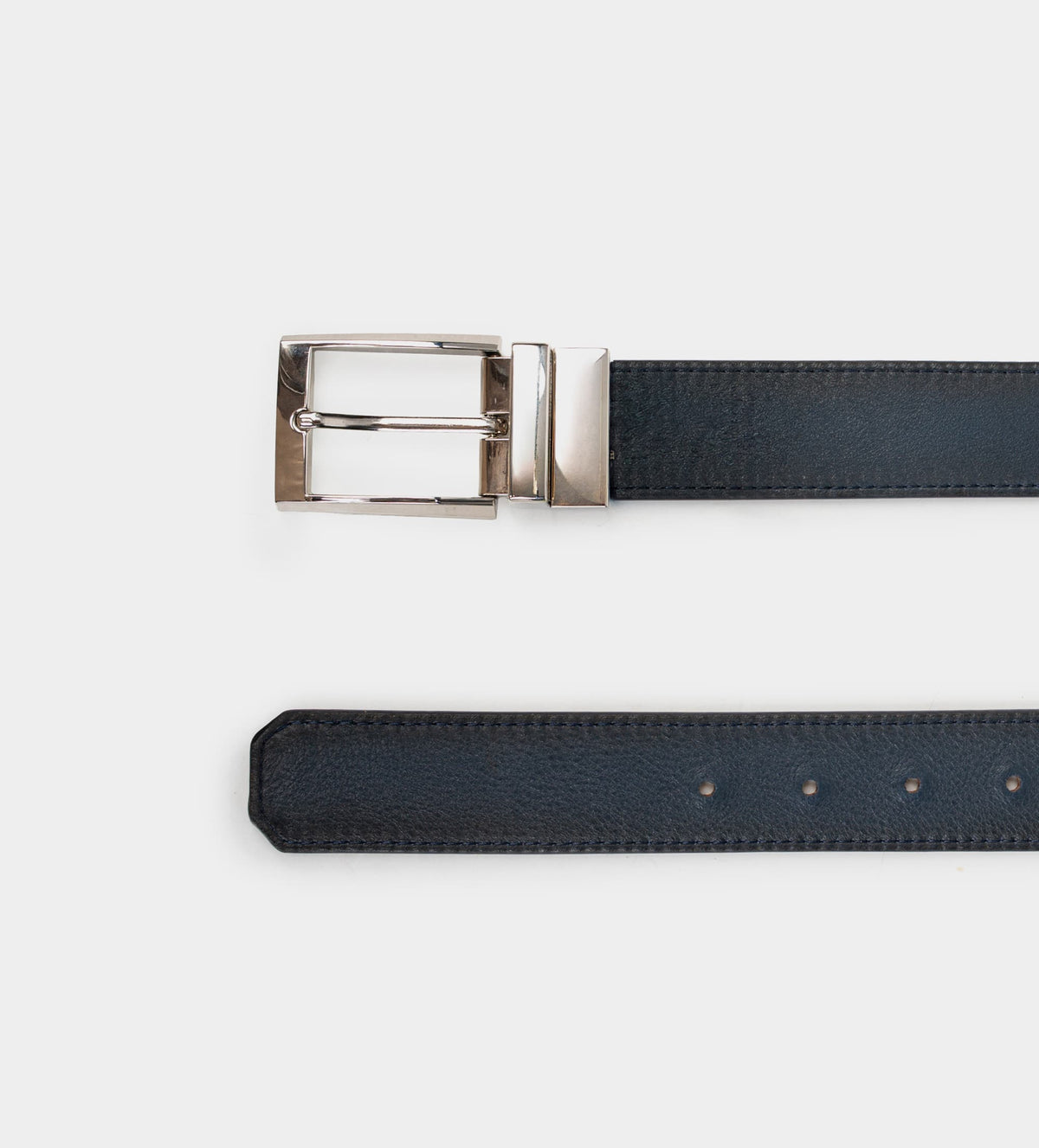 CINTURÓN REVERSIBLE PIEL AZUL / CAFÉ